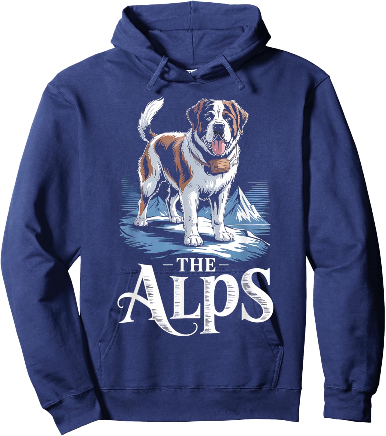 St. Bernard Rescue Puppy Switzerland Winter Hiking Souvenir Hoodie - Hoodie | Navy