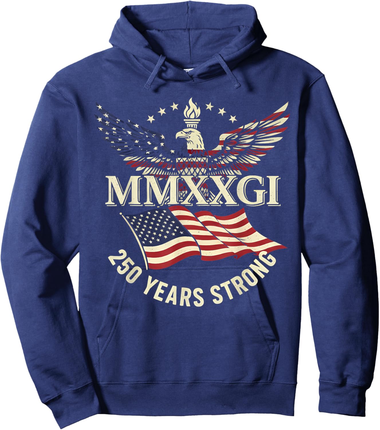 Flag Vintage 250 Years American 1776 2026 250th USA Birthday Hoodie - Hoodie | Navy