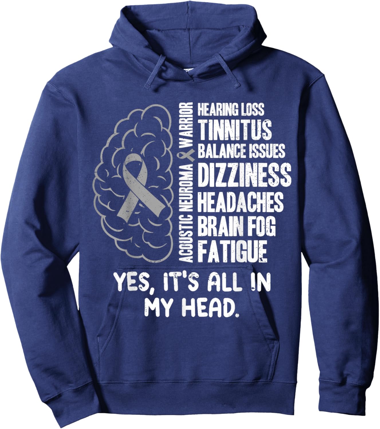 Acoustic Neuroma Warrior Hoodie - Hoodie | Navy