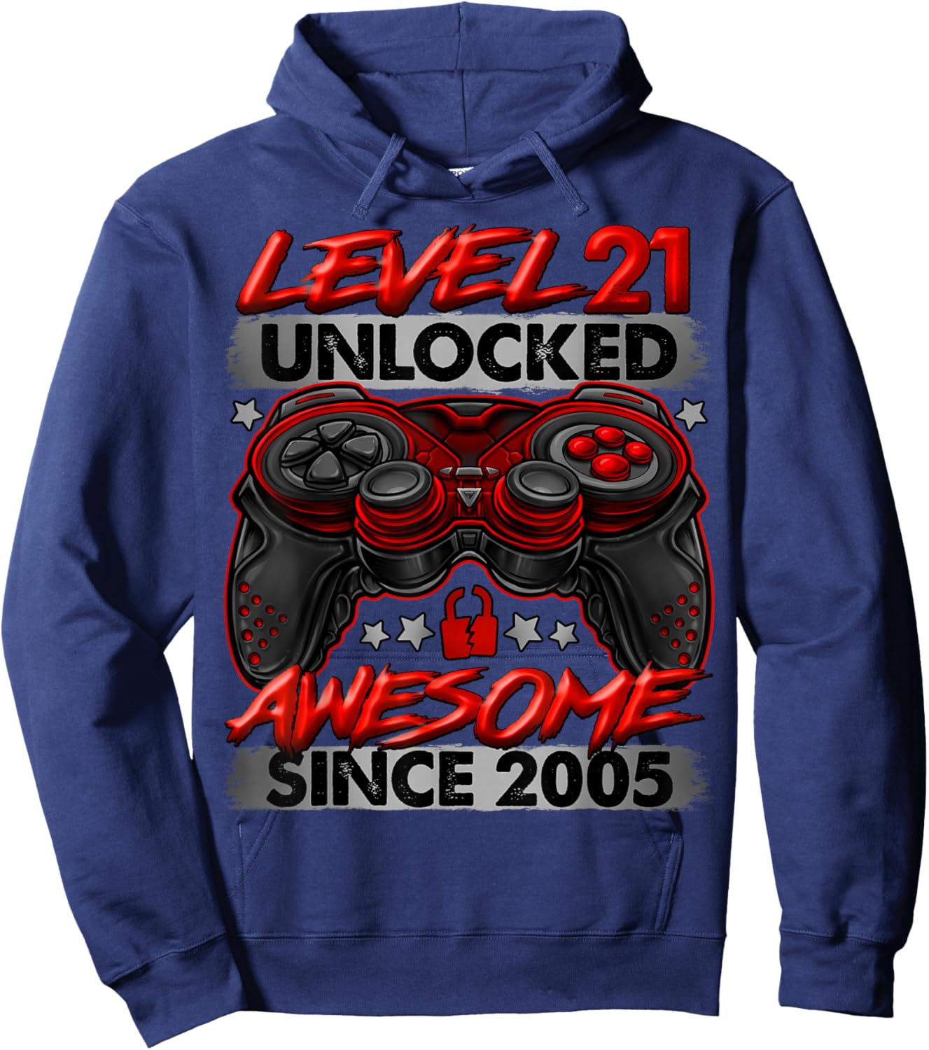 Level 21 Unlocked 21 Year Old Gifts Boys 21st Birthday Boy Hoodie - Hoodie | Navy