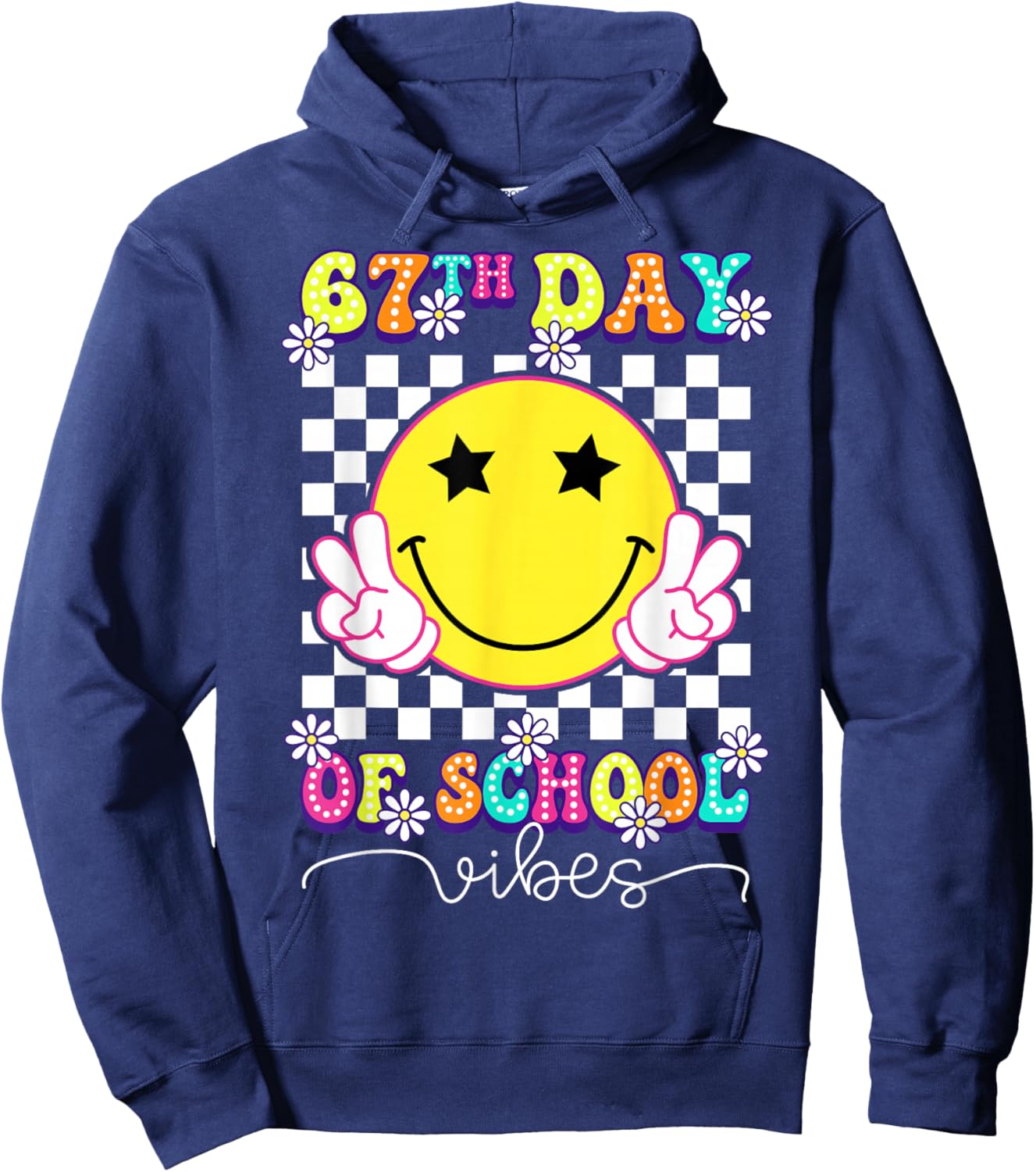 67th Day of School Vibes Funny Six Seven 67 Meme Slang Hoodie - Hoodie | Navy