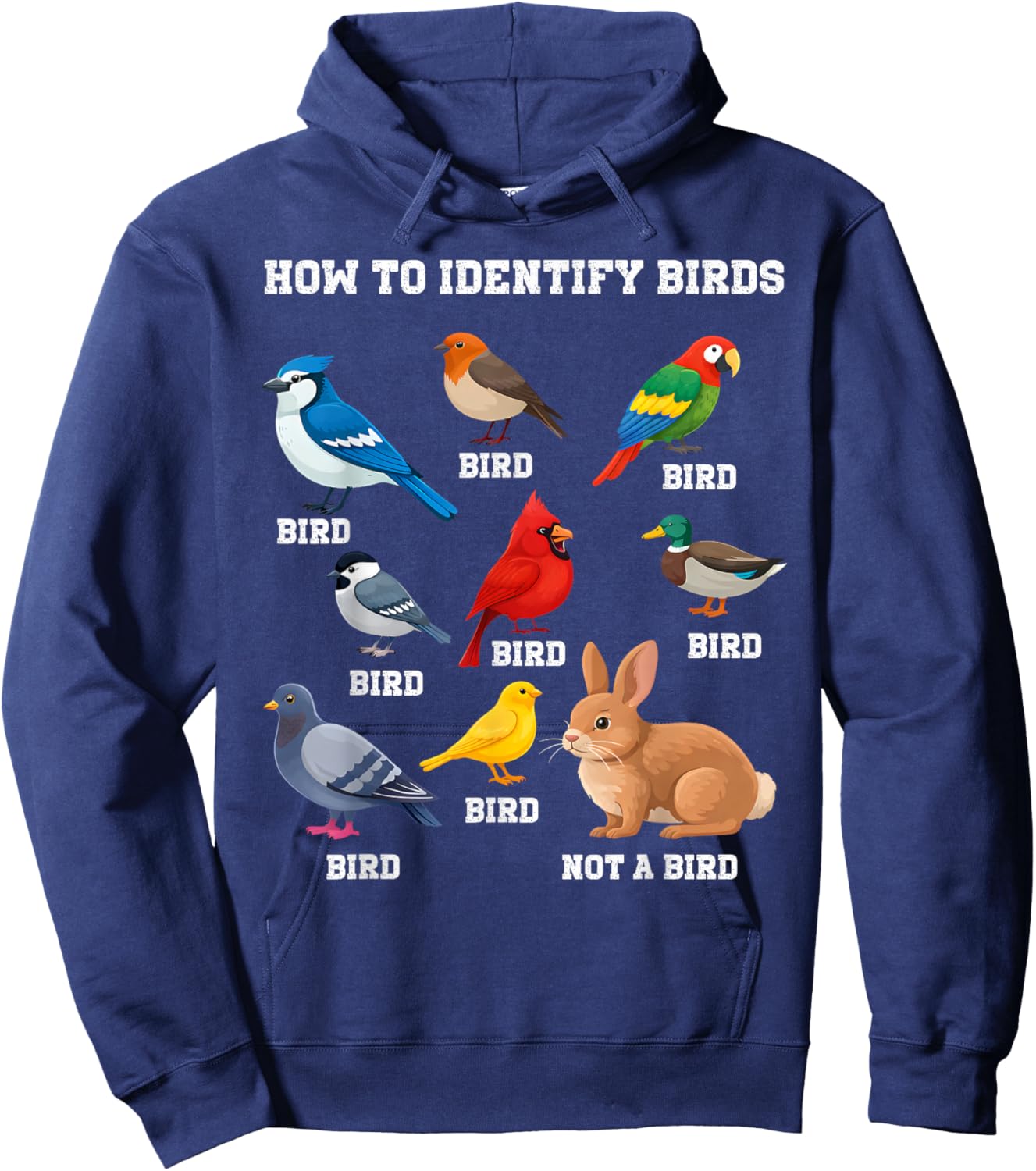 Funny Birds Identification Birdwatcher How to Identify Birds Hoodie - Hoodie | Navy