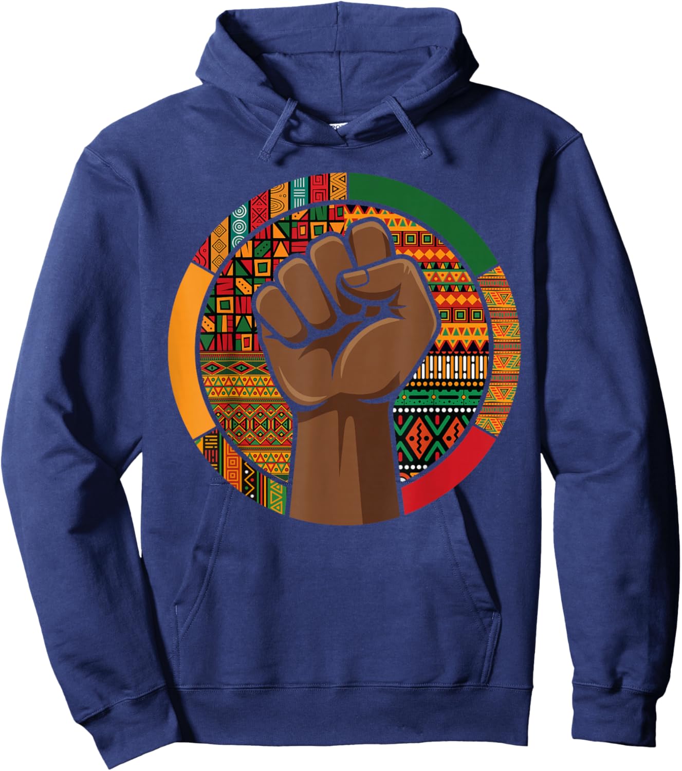 Melanin Fist Black History Month Afro American African Pride Hoodie - Hoodie | Navy
