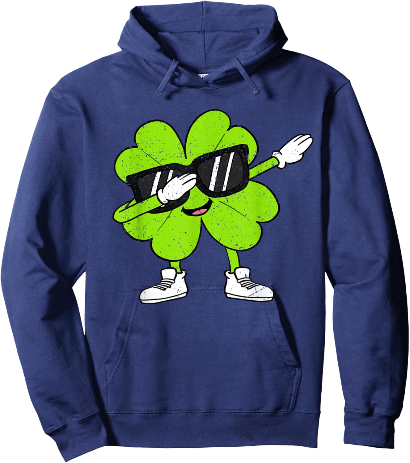 Boys St Patricks Day Toddler Lucky Dabbing Shamrock Clover Hoodie - Hoodie | Navy