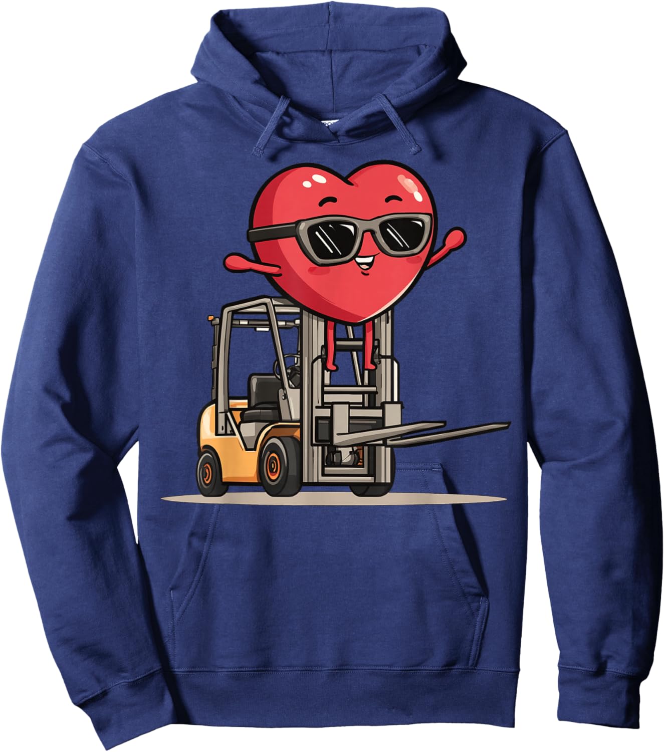 Forklift Operator Heart Forklift Driver Valentine's Day Hoodie - Hoodie | Navy