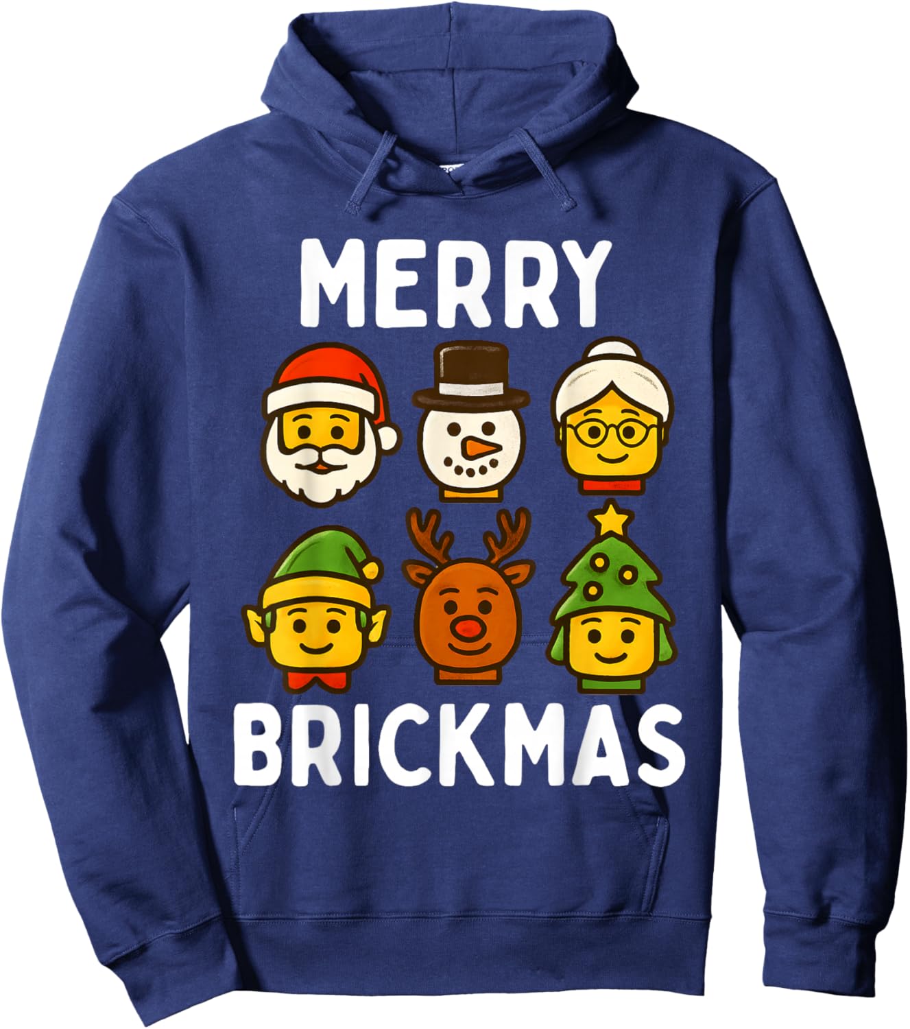Christmas Building Brick Santa Elf Merry Xmas Boys Kids Hoodie - Hoodie | Navy
