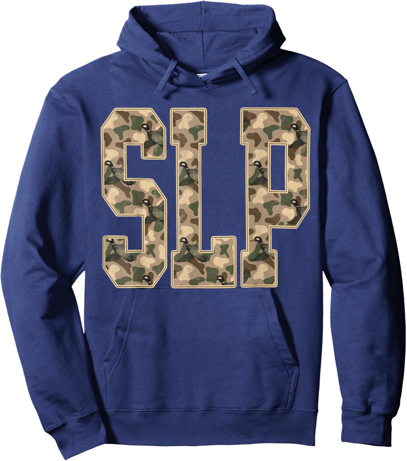 Retro Camo SLP Speech Language Pathologist Camouflage Speech Hoodie - Hoodie | Navy