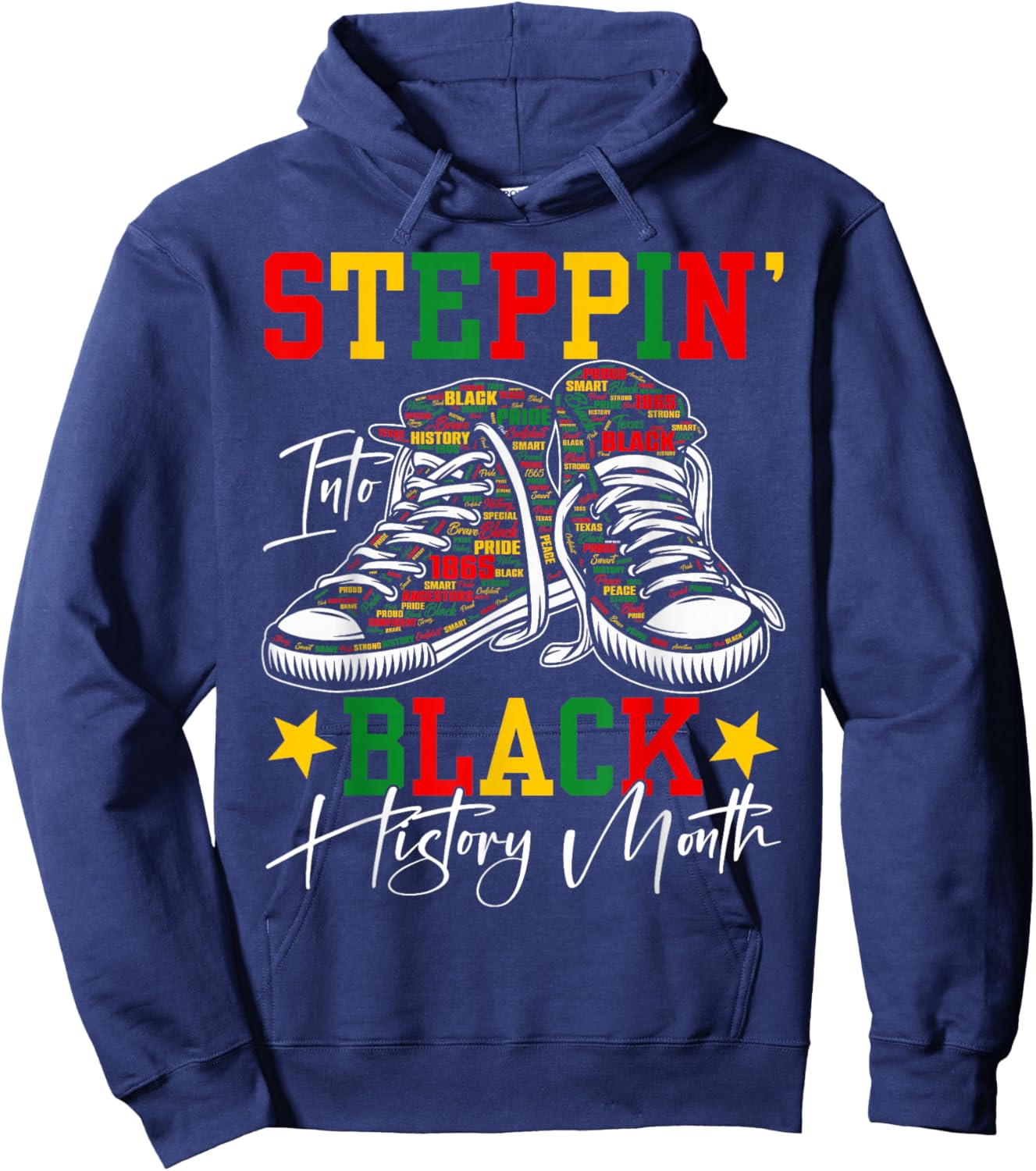 Steppin' Into Black History Month African American Women Men Hoodie - Hoodie | Navy