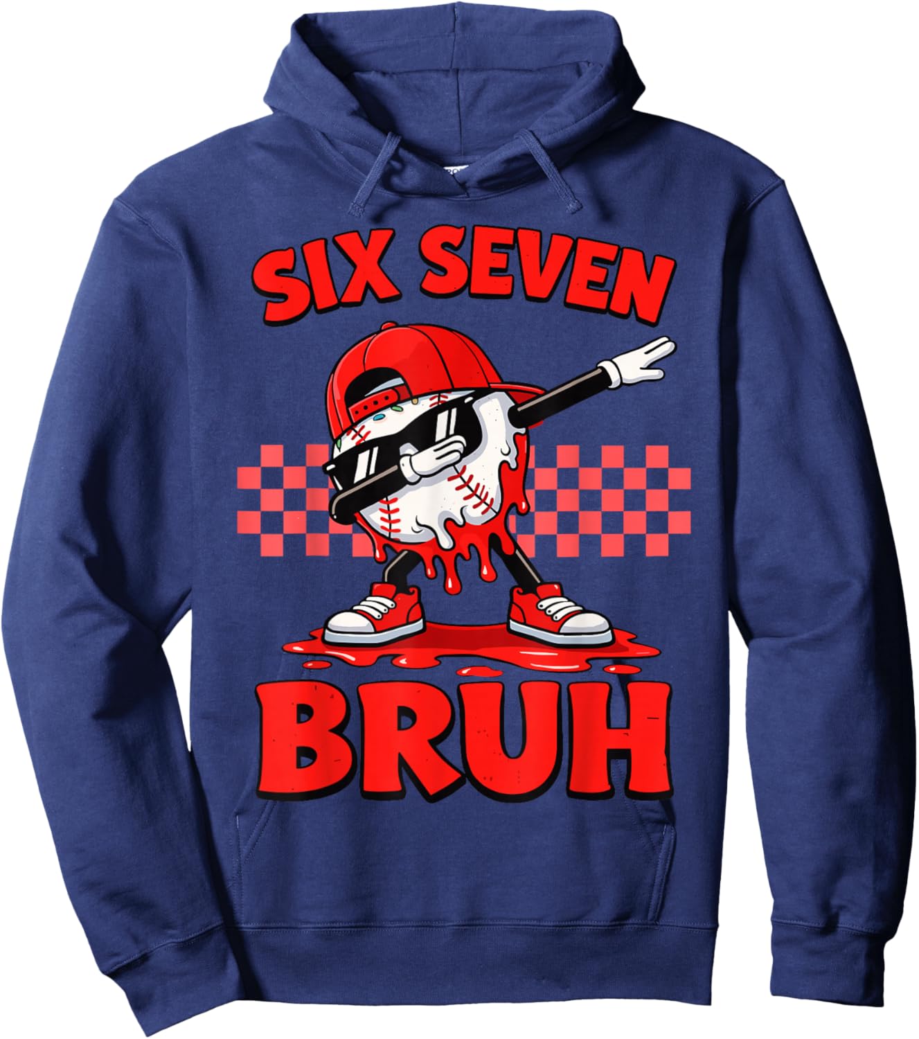 Six Seven 67 Bruh Baseball Valentine’s Day Teens Boys Kids Hoodie - Hoodie | Navy