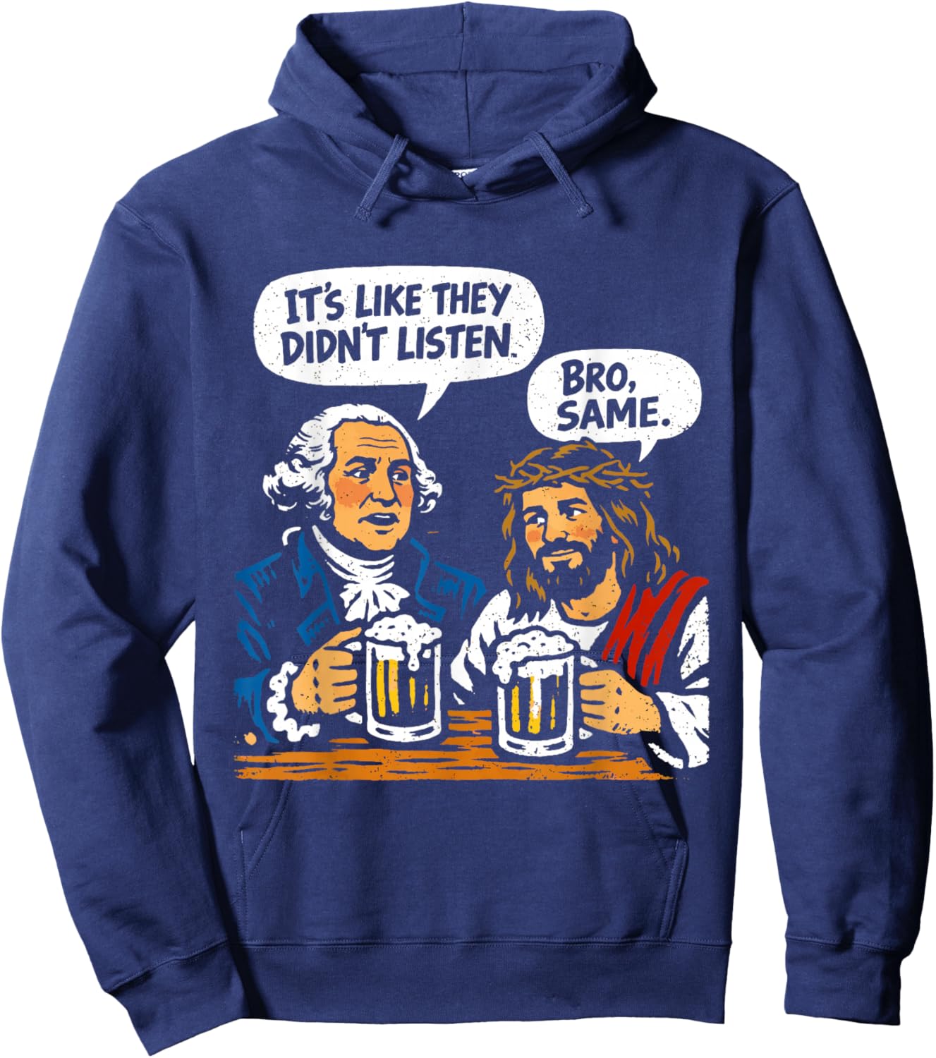George Washington and Jesus Hoodie - Hoodie | Navy