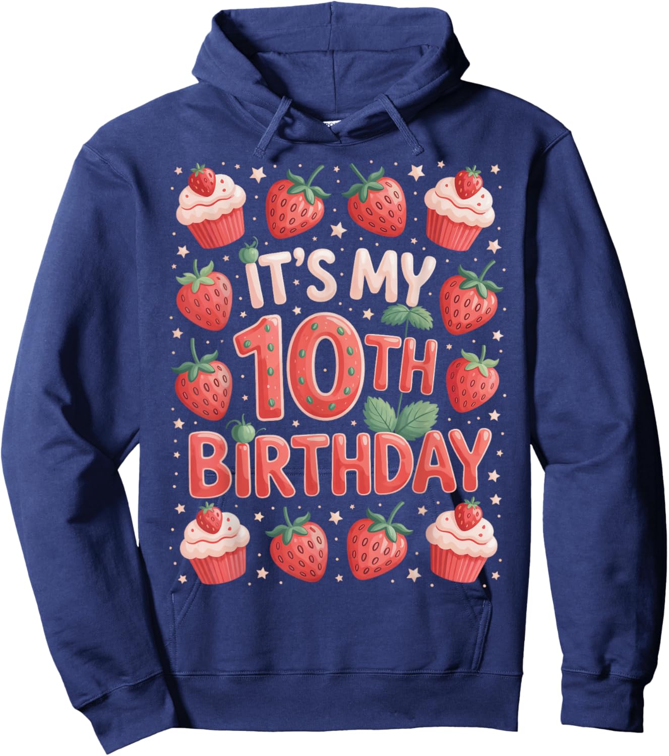 Berry Sweet It's My 10th Birthday Girls Fun Hoodie - Hoodie | Navy