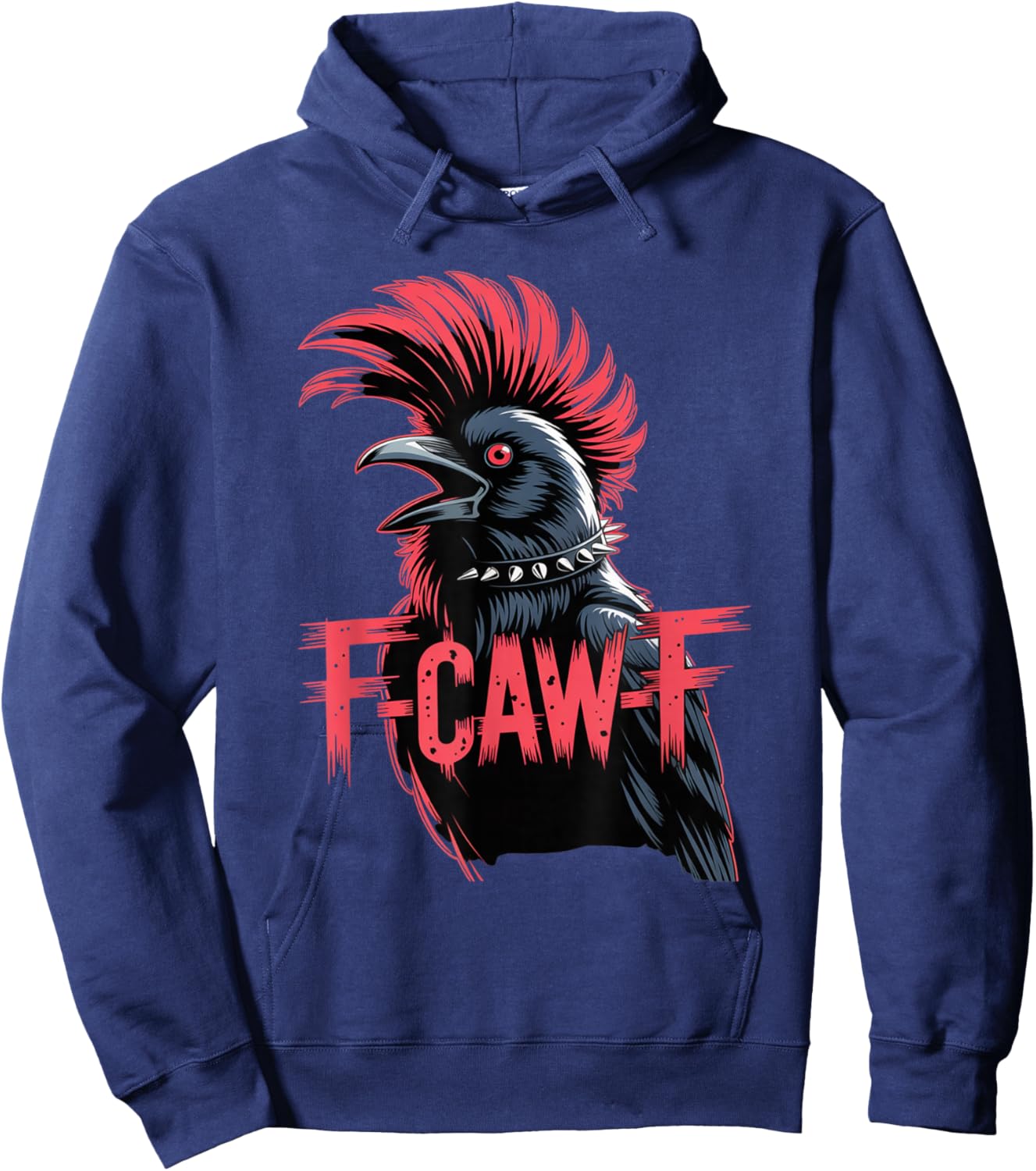 F-Caw-F Crow Funny Gothic Moon Black Bird Halloween Hoodie - Hoodie | Navy