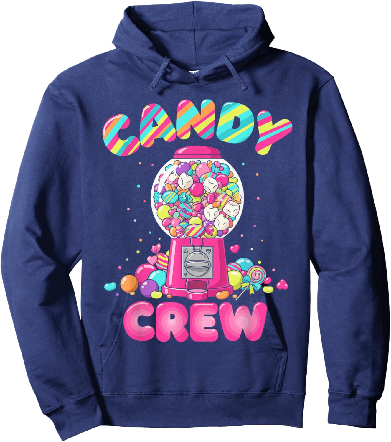 Candy Land Costume Adult Women, Colorful Sweet Candy Crew Hoodie - Hoodie | Navy