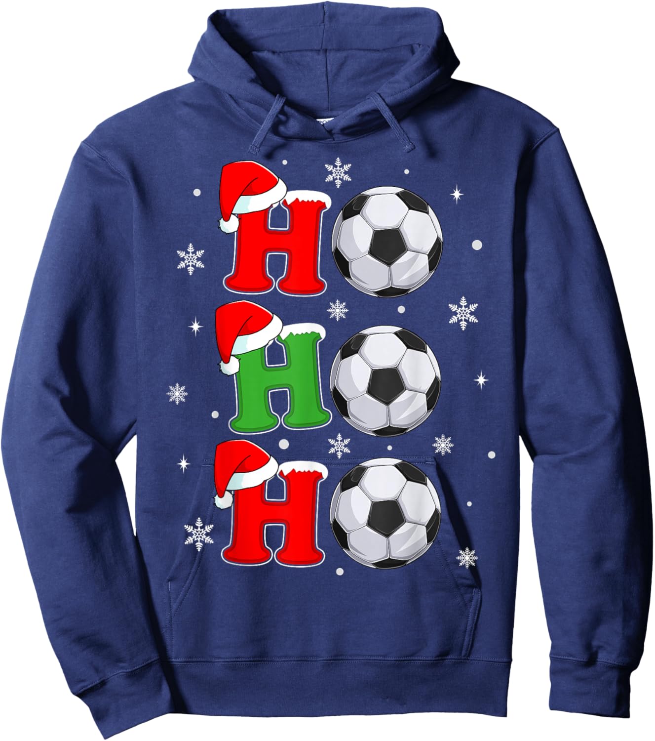 Ho Ho Ho Santa Soccer Football Christmas Sports Player Xmas Hoodie - Hoodie | Navy