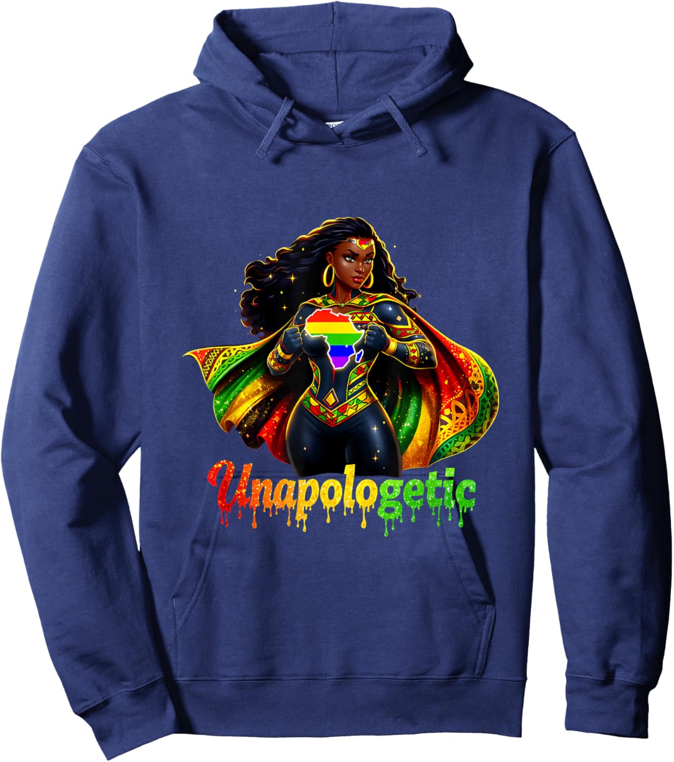 Melanin Queen Girls Black Woman Pride Strong Hoodie - Hoodie | Navy