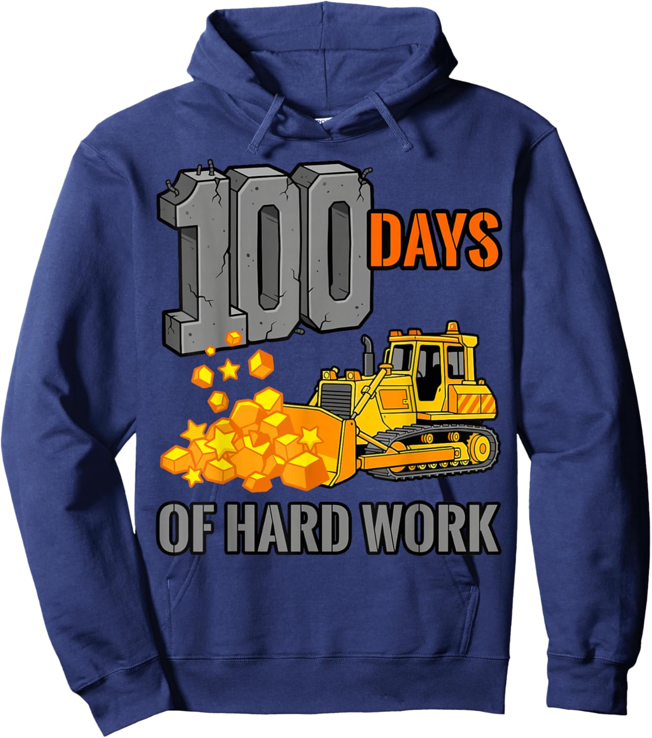 100 Days of School Construction Hoodie - Hoodie | Navy