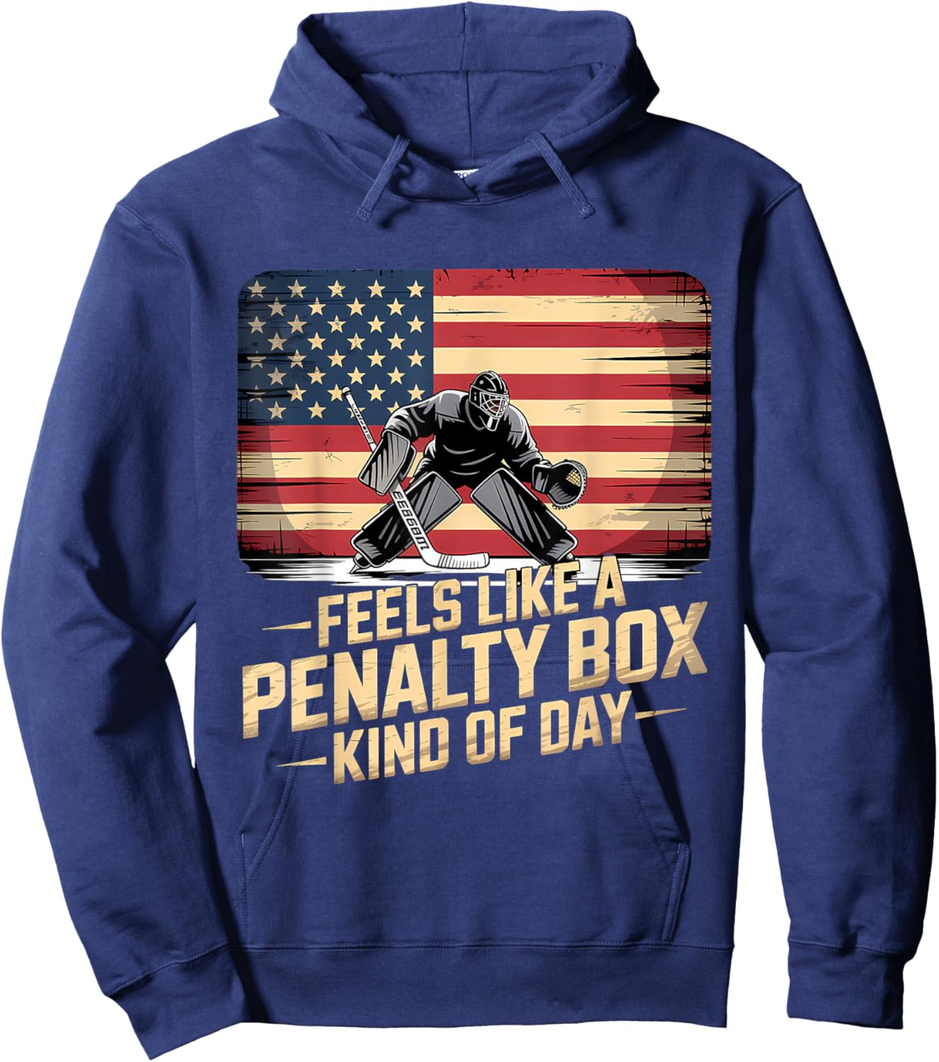 Feels Like A Penalty Box Kind of Day Funny Hockey Hoodie - Hoodie | Navy