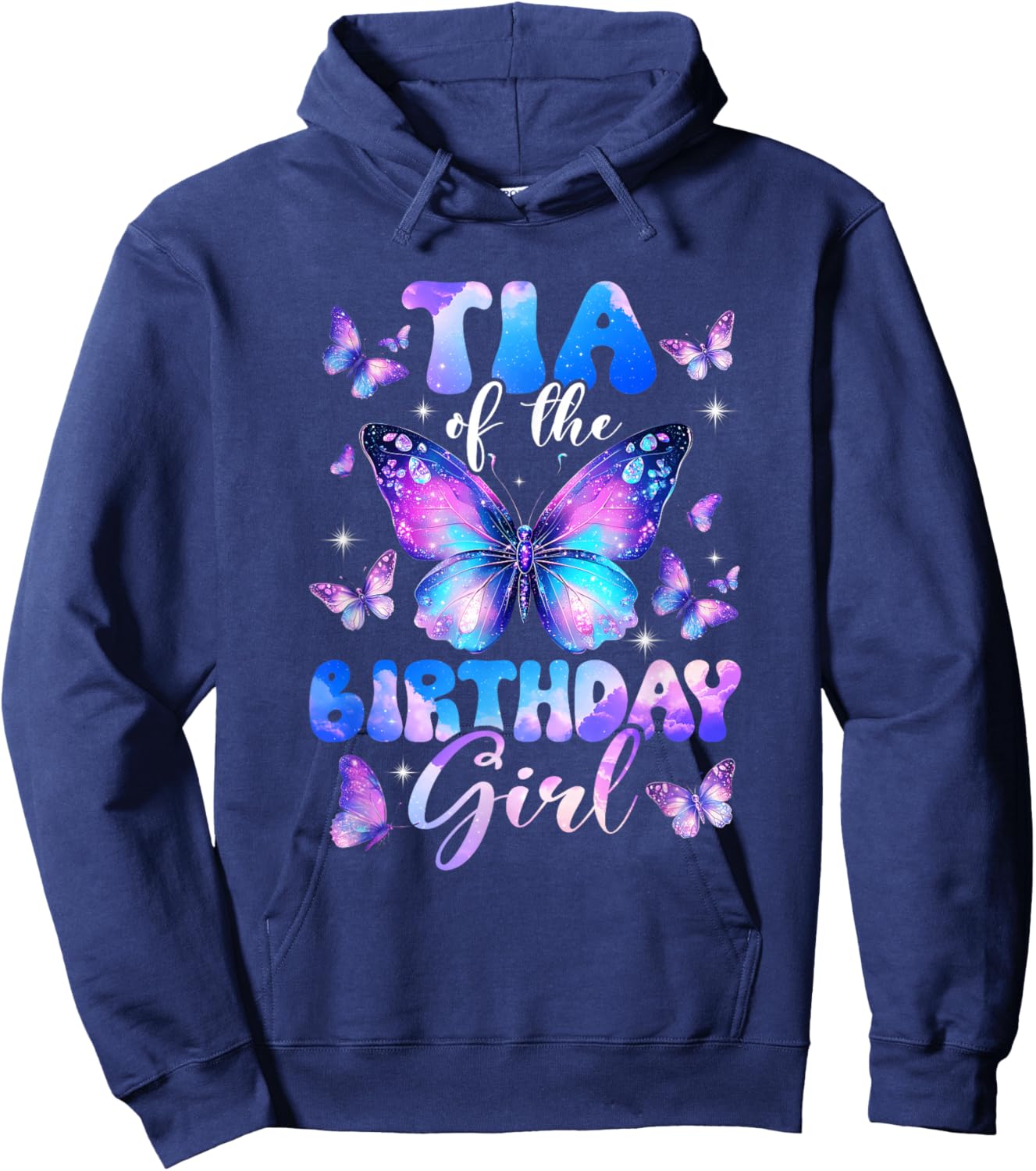 Tia of The Birthday Girl Butterfly Family Matching Hoodie - Hoodie | Navy