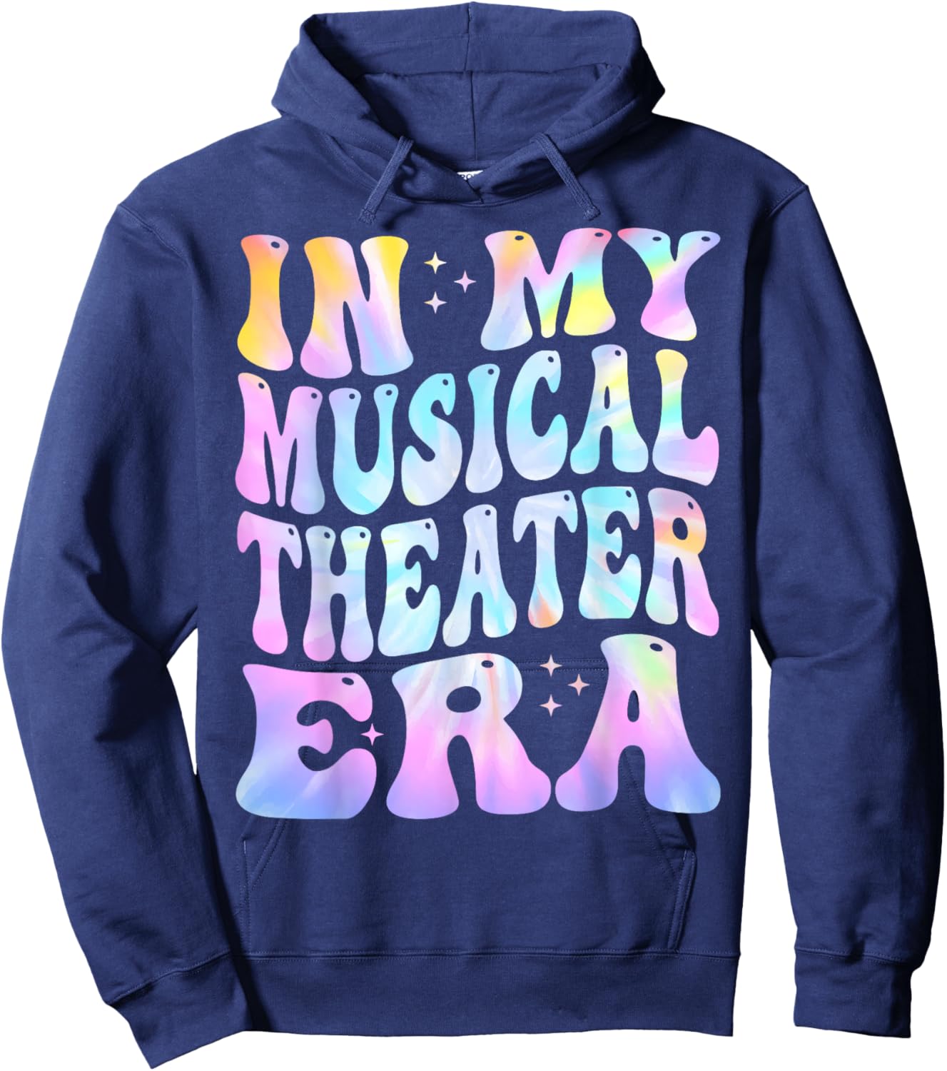 in My Musical Theater Era Retro Groovy Hoodie - Hoodie | Navy