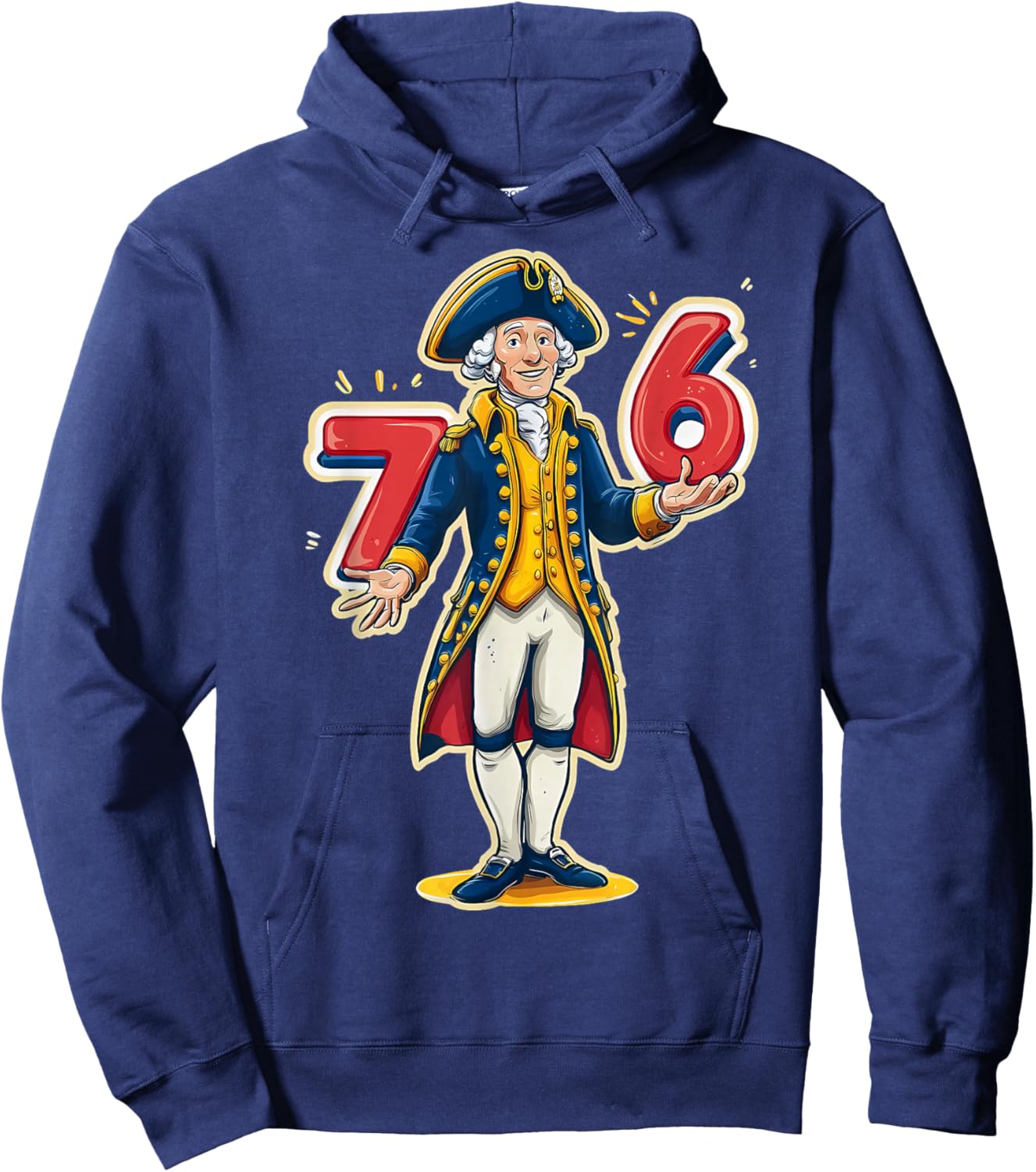 6-7 7-6 George Washington Shirt Six Seven American Design Hoodie - Hoodie | Navy