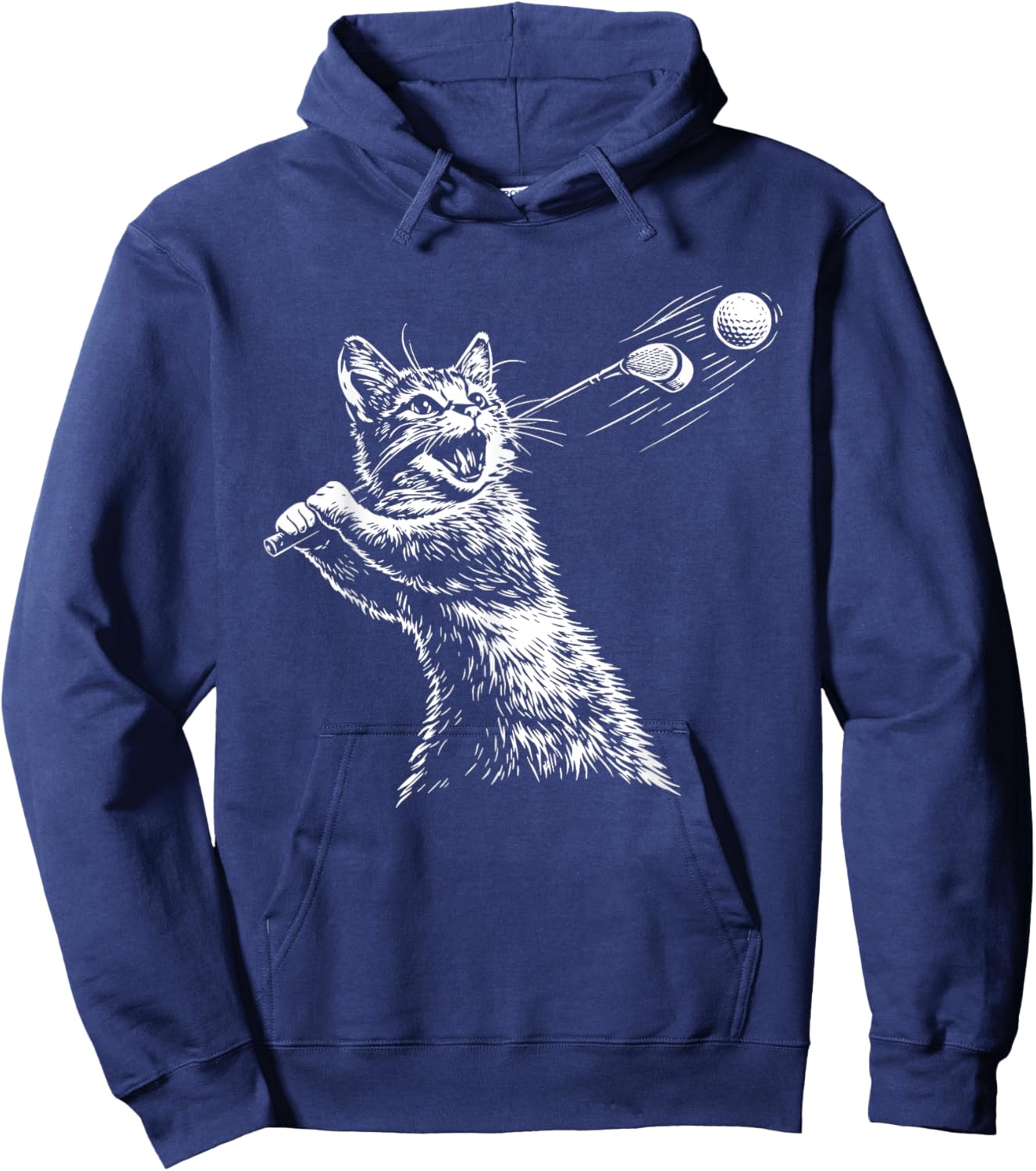 Funny Cat Golfer Golfing Golf Hoodie - Hoodie | Navy