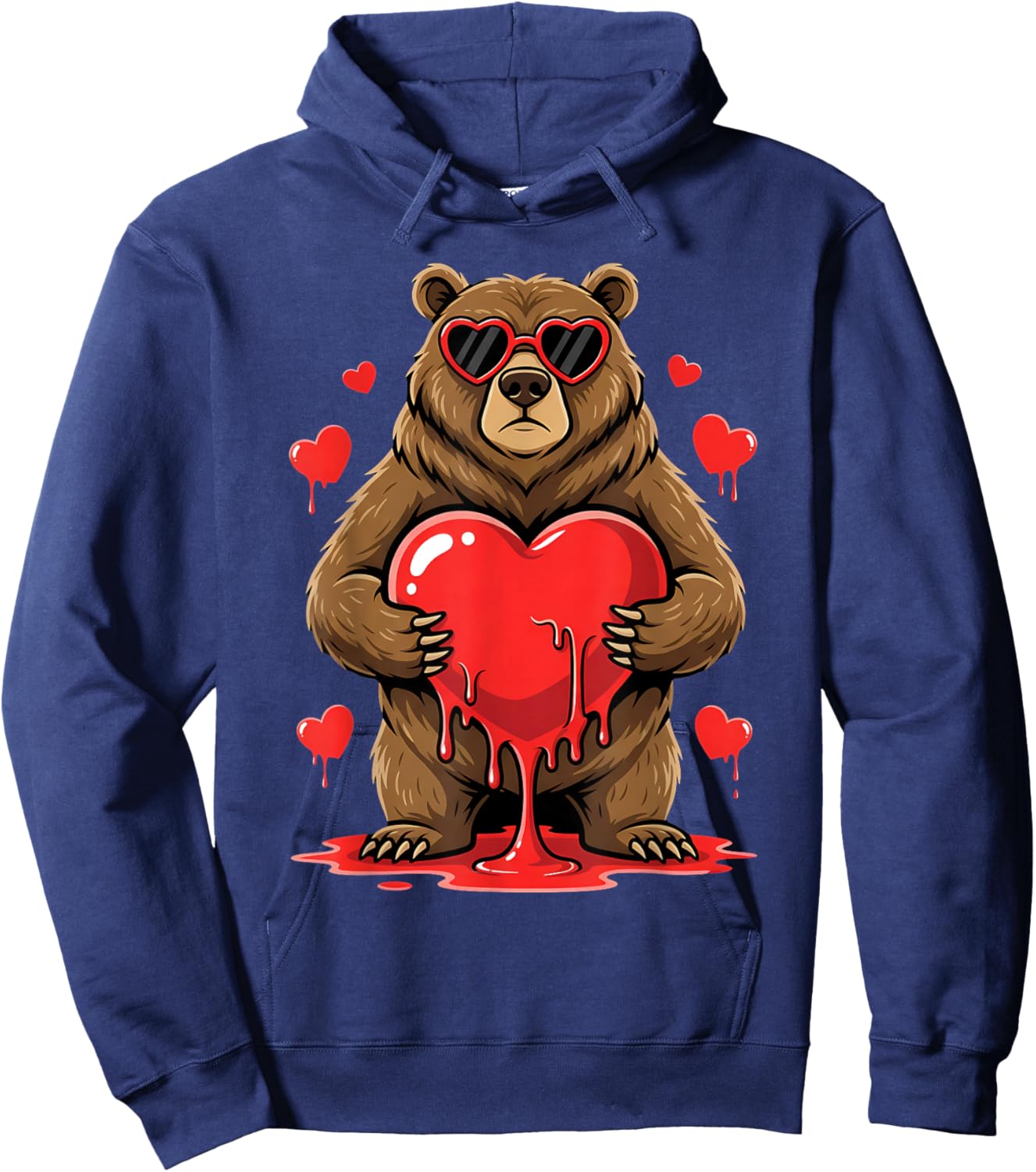 Valentine Bear Lover Cute Valentines Day Hoodie - Hoodie | Navy