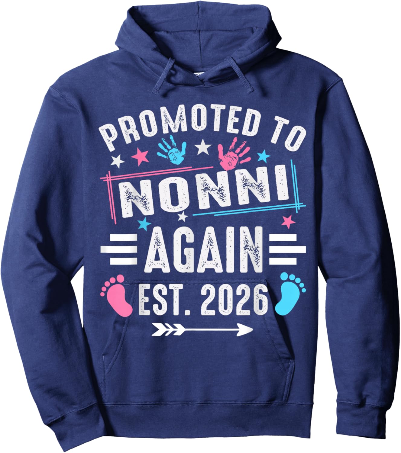 Promoted to Nonni Again Est 2026 Hoodie - Hoodie | Navy