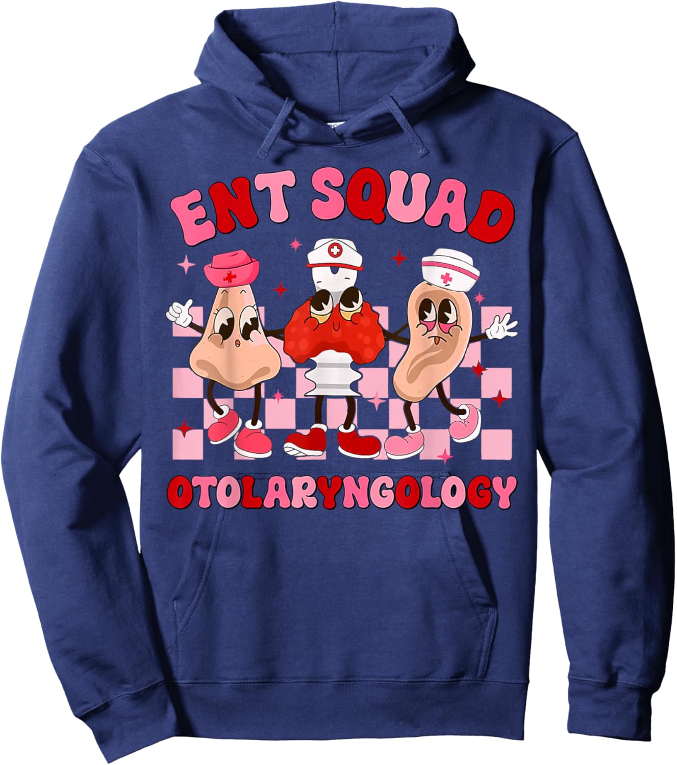 ENT Squad Otolaryngology Valentines Ears Nose Throat Nurse Hoodie - Hoodie | Navy