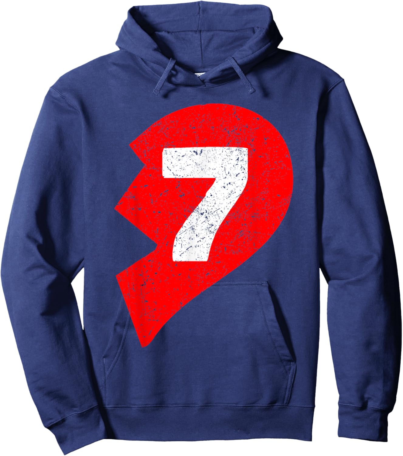 Number 7 Funny Matching Couple Friends Valentines Heart 67 Hoodie - Hoodie | Navy