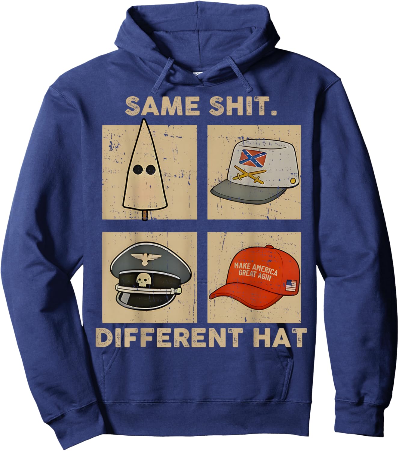 Same Shit Different Hat Retro Vintage Funny Women Hoodie - Hoodie | Navy