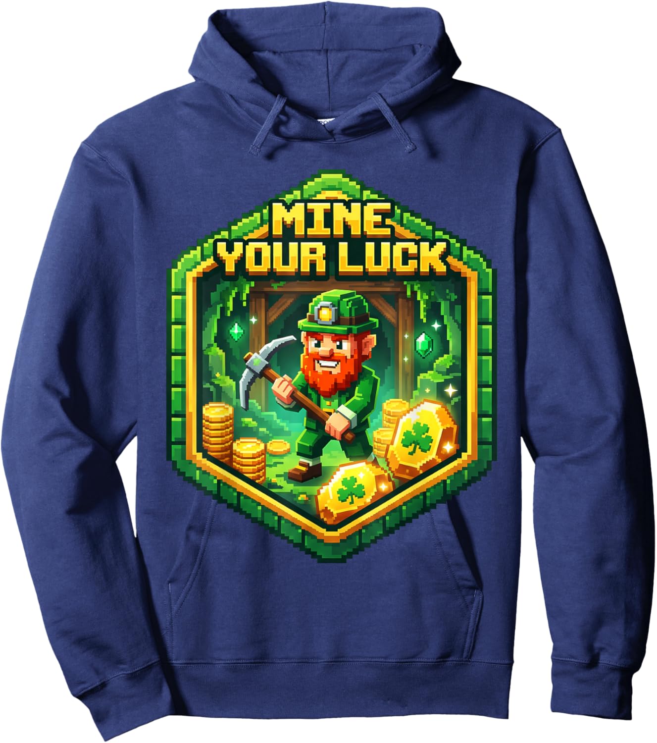 Kid St Patricks Day Shirt Video Games Funny St Patty Boy Men Hoodie - Hoodie | Navy