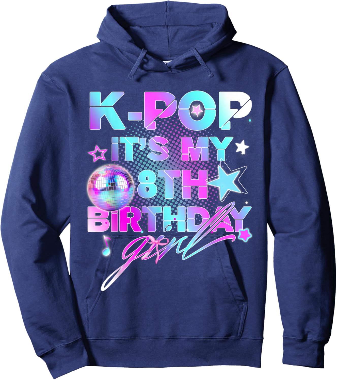 8 Years Old Birthday K pop Kids 8th Birthday Girls K-pop Hoodie - Hoodie | Navy
