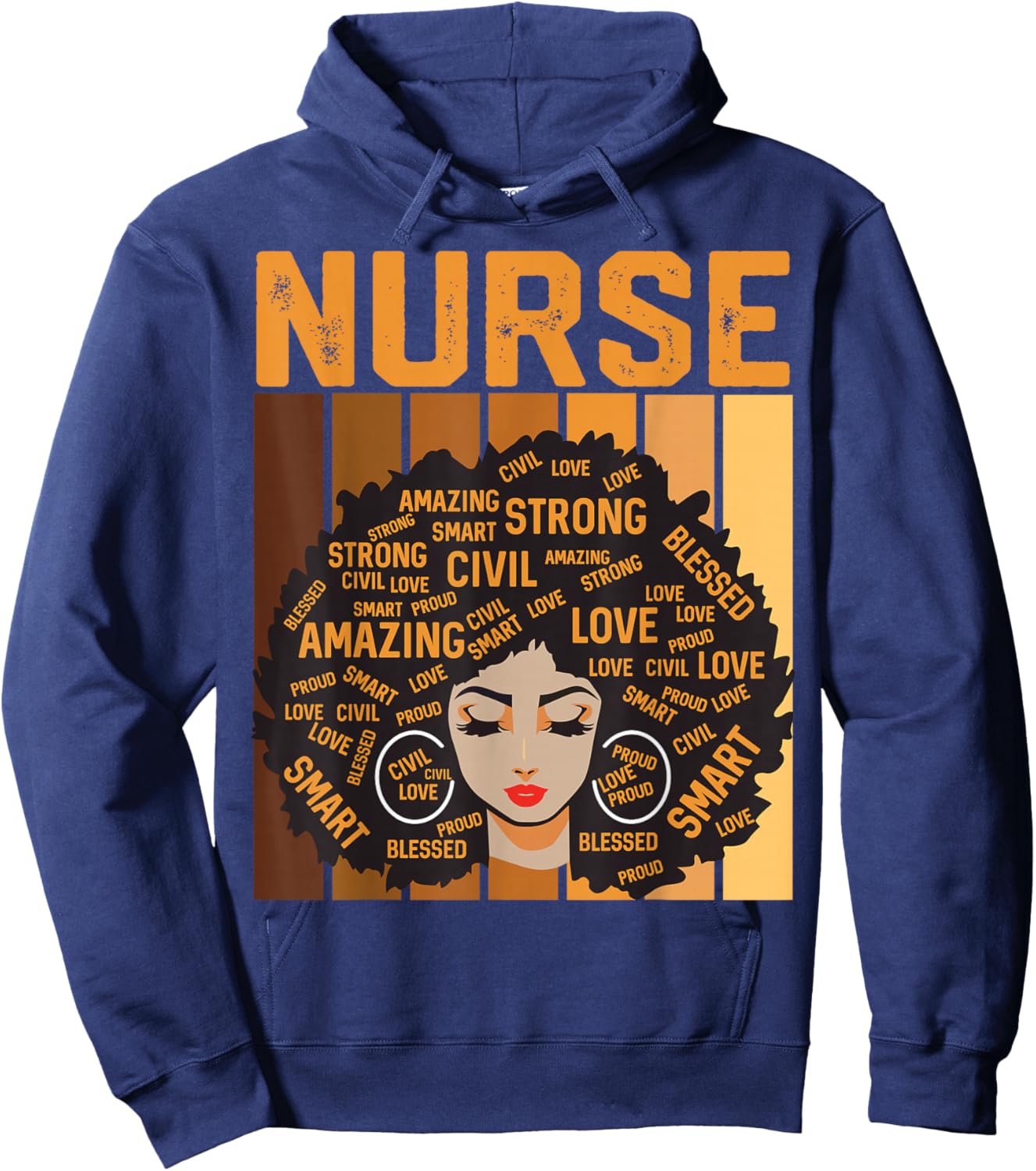 Nurse Powerful Black History Month Black Pride Design Hoodie - Hoodie | Navy