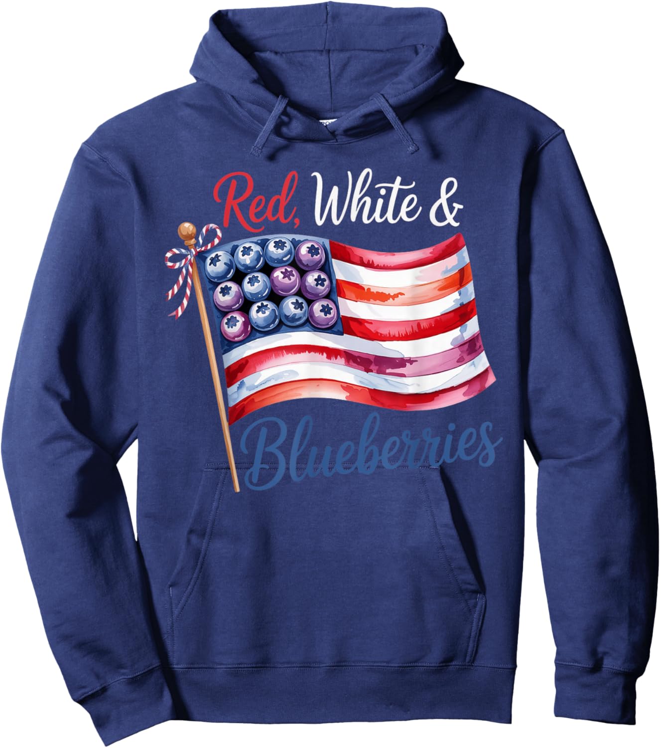 Red, White and Blueberries Women Men Hoodie - Hoodie | Navy