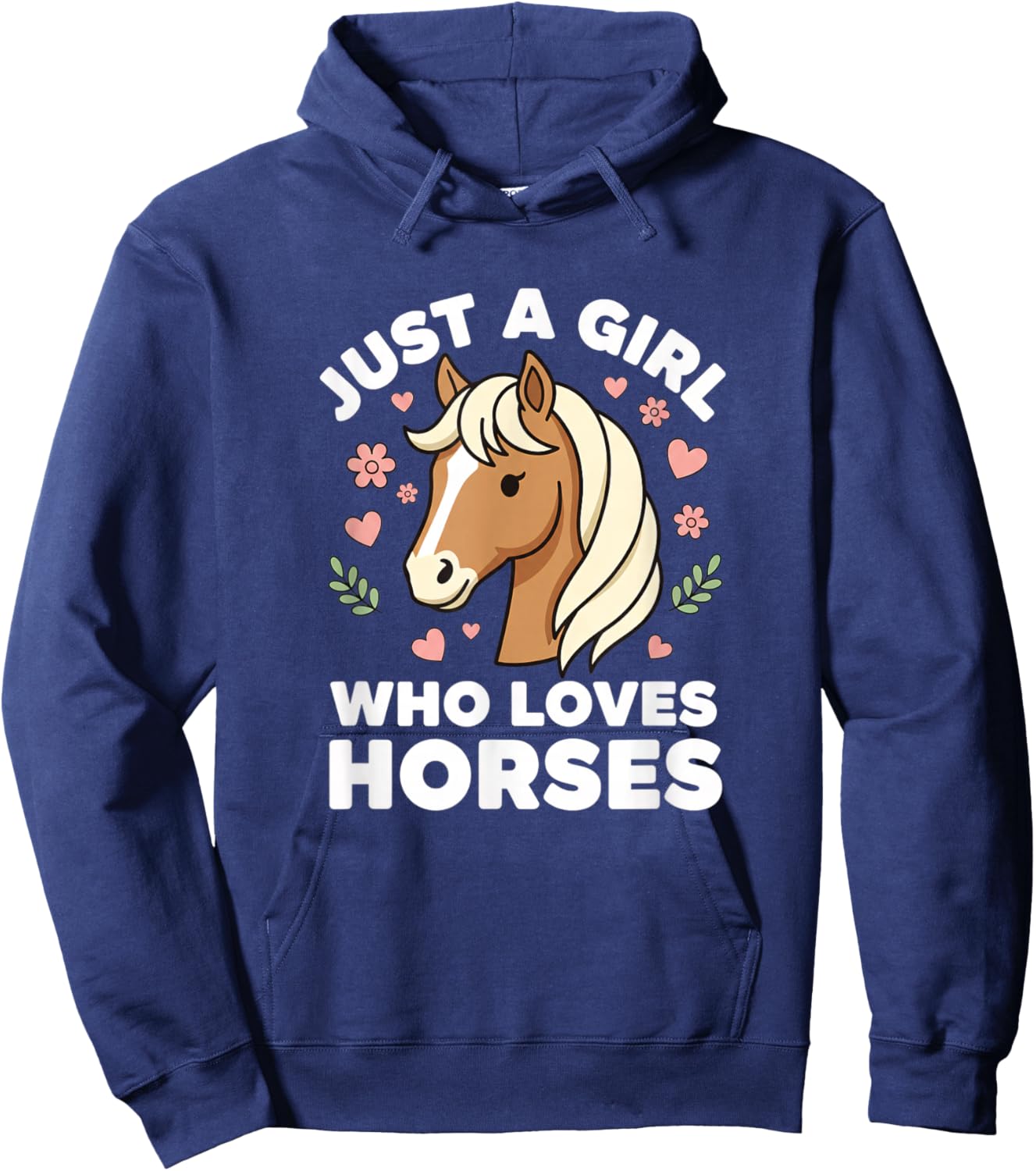 Just A Girl Who Loves Horses Cute Horse Girl Riding Lover Hoodie - Hoodie | Navy