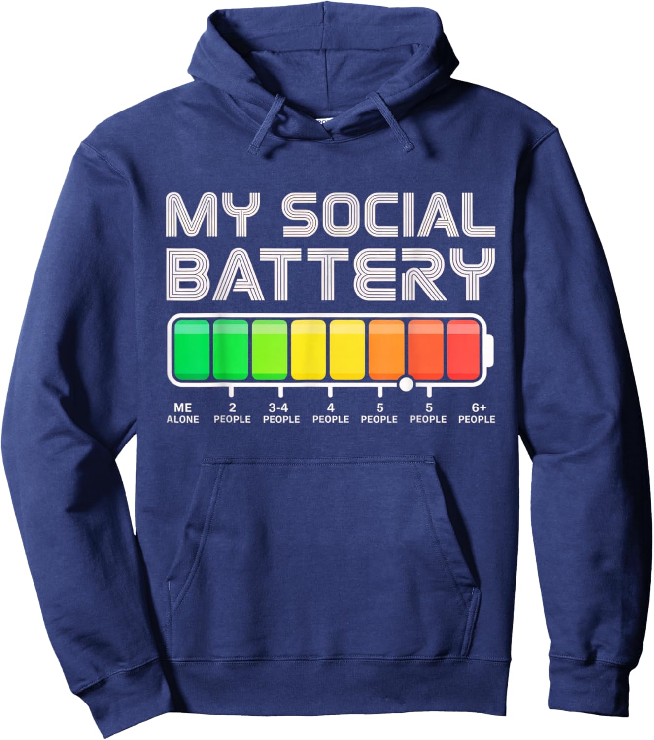 Social Battery Low Energy Antisocial Funny Introvert Hoodie - Hoodie | Navy