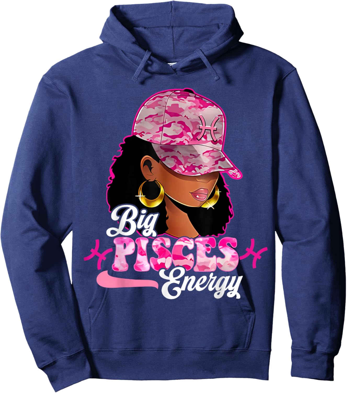 Big Pisces Energy Pisces Girls Women Birthday Horoscope Hoodie - Hoodie | Navy