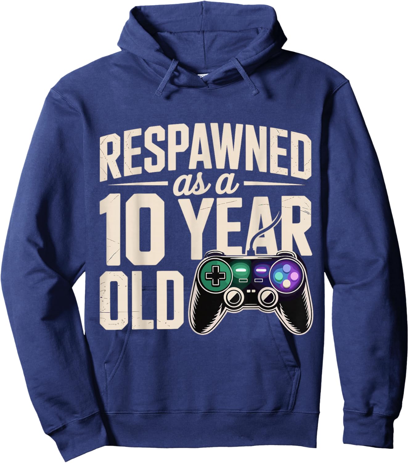 Boys 10th Birthday Shirt Boy 10 Year Old Birthday Gamer Hoodie - Hoodie | Navy