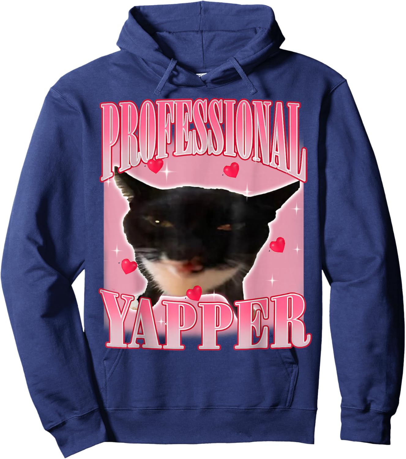 Professional Yapper Cat Funny Oddly Specific Dank Meme Hoodie - Hoodie | Navy