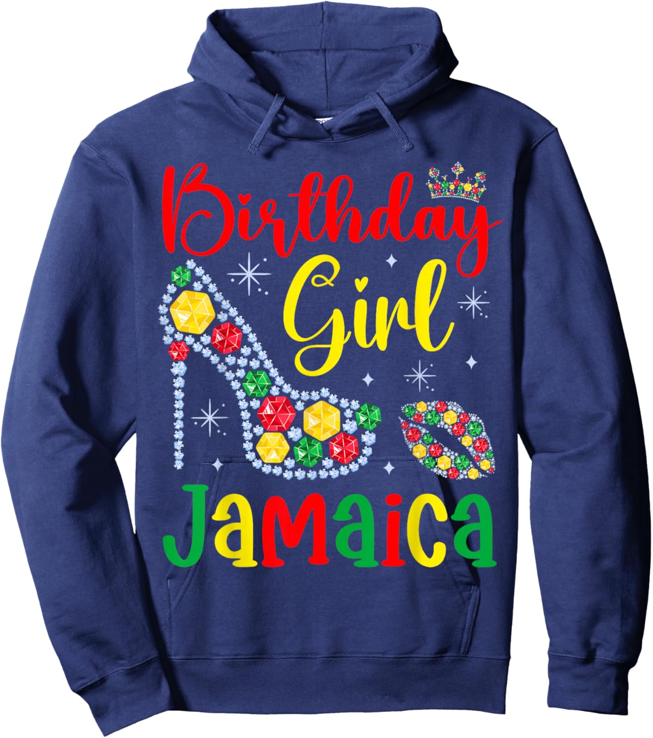 Jamaica Birthday Girl Bday Party Crew Jamaican Women Girls Hoodie - Hoodie | Navy