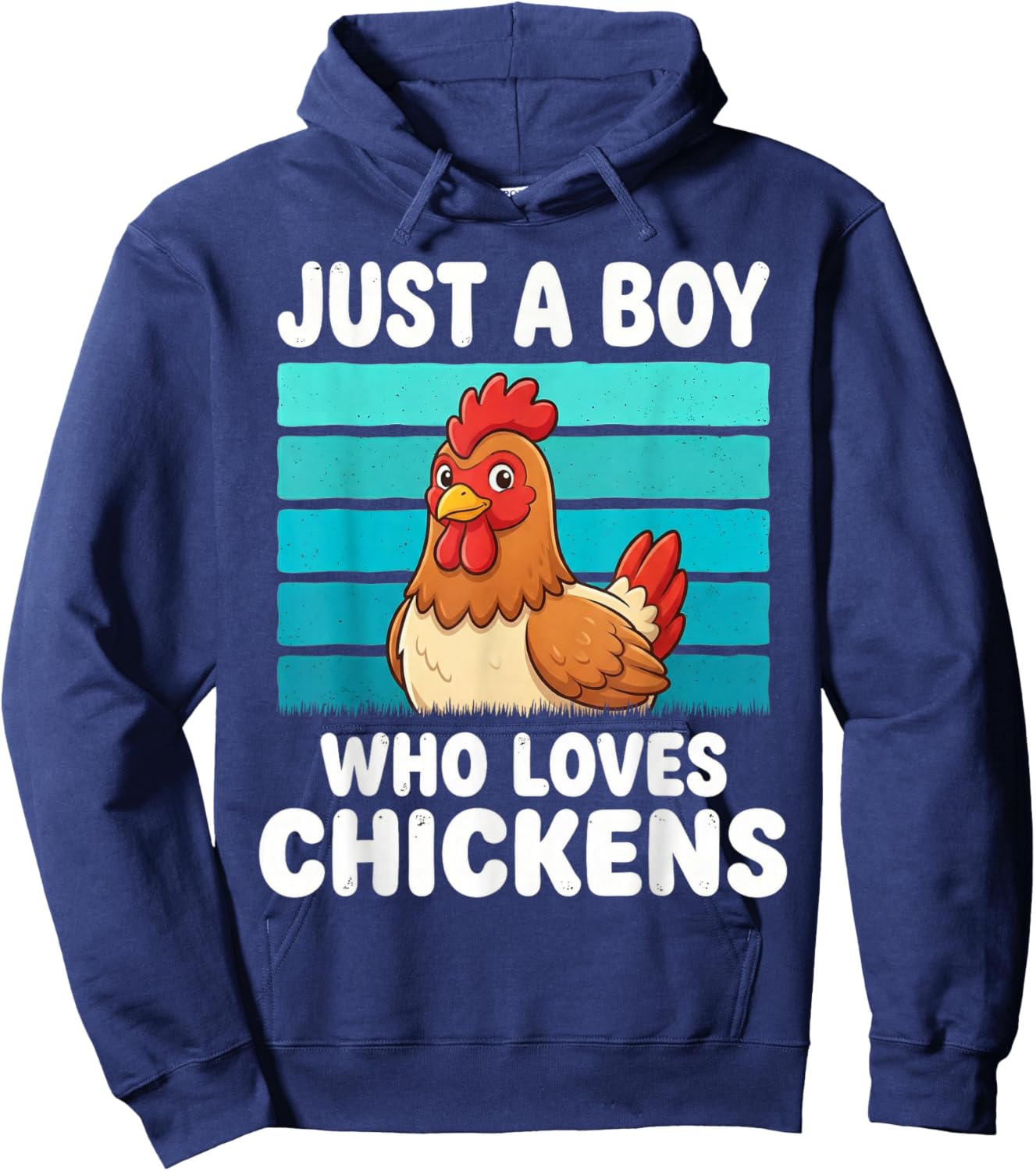 Just a Boy Who Loves Chickens Funny Chicken Lover Kids Boys Hoodie - Hoodie | Navy