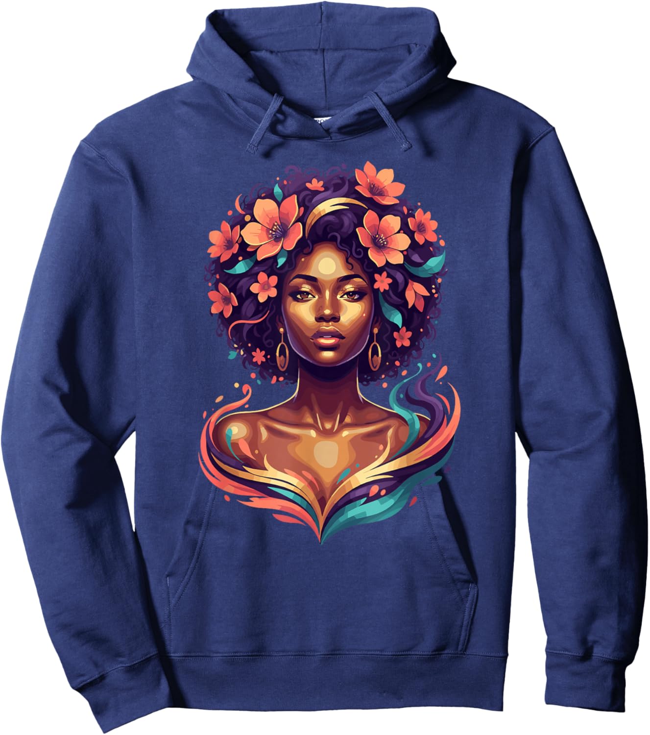 Afrocentric Black Girl Magic Melanin Queen Beauty Hoodie - Hoodie | Navy