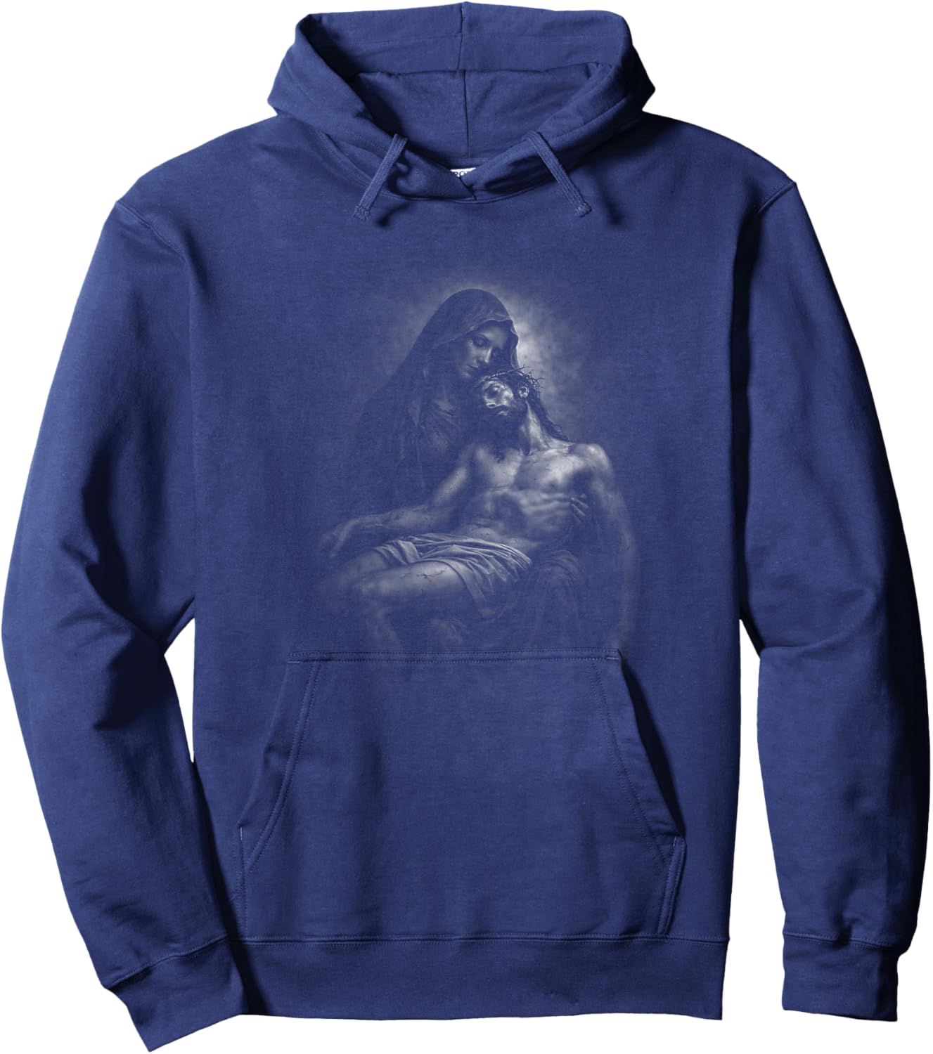 Pieta Mary Holding Jesus Christ Body Hoodie - Hoodie | Navy