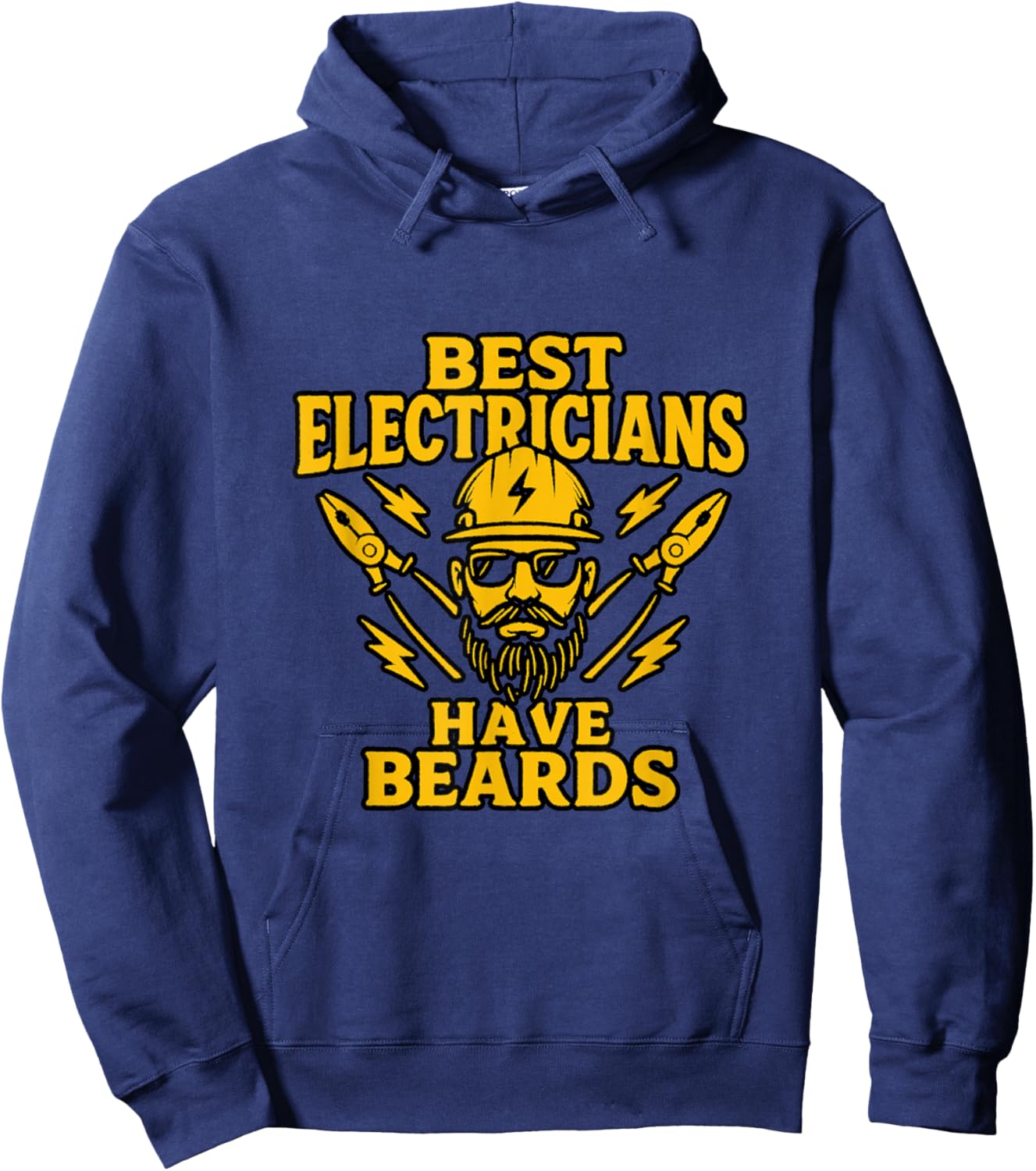 Best Electricians Have Beards Funny Sparky Lineman Retro Hoodie - Hoodie | Navy