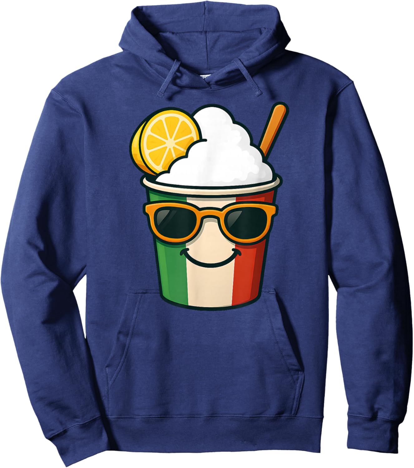Cool Italian Ice Lemon Cup Italia Summer Food Treat Design Hoodie - Hoodie | Navy