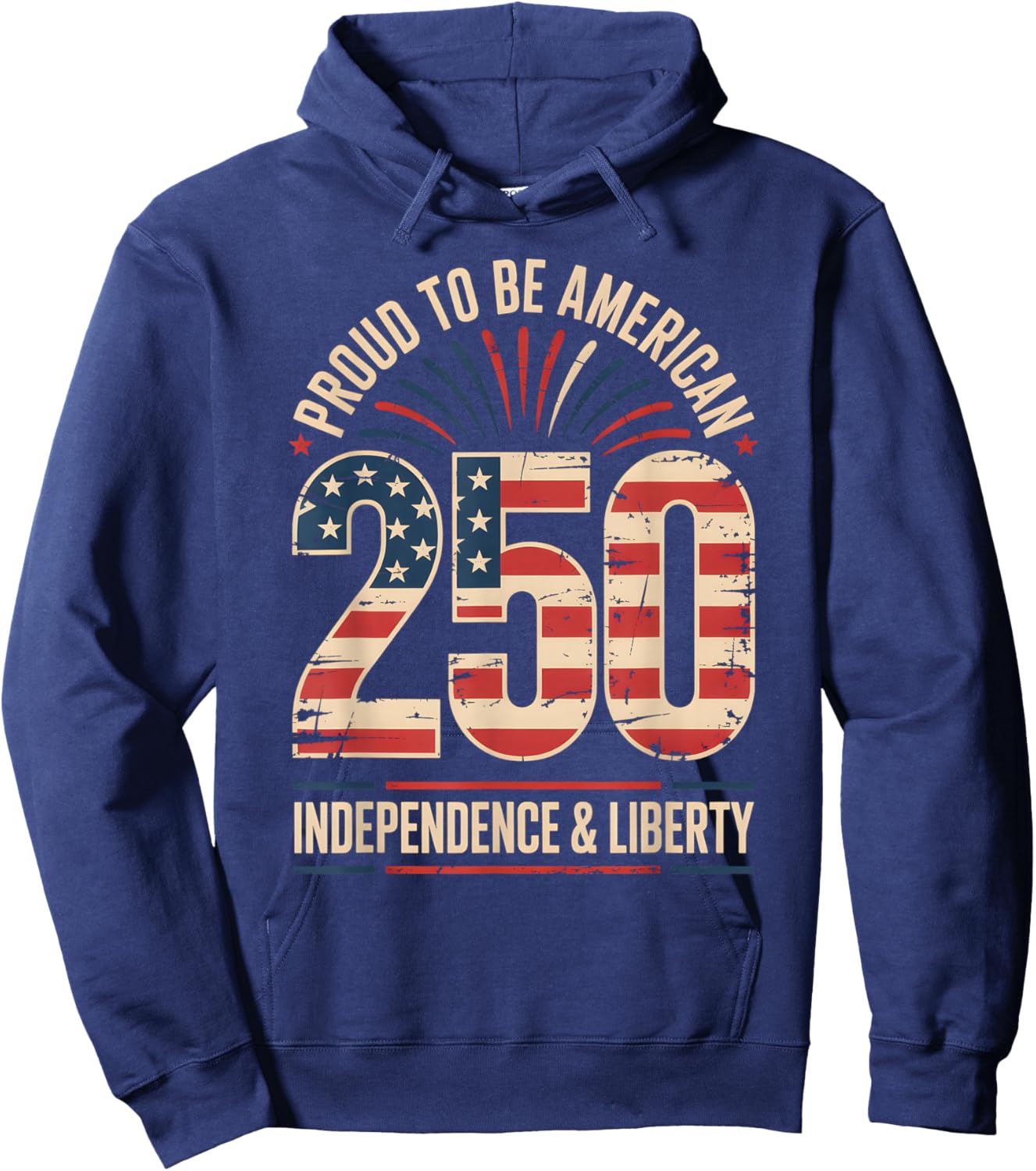 250 Years of Freedom | American 1776–2026 Patriotic Hoodie - Hoodie | Navy
