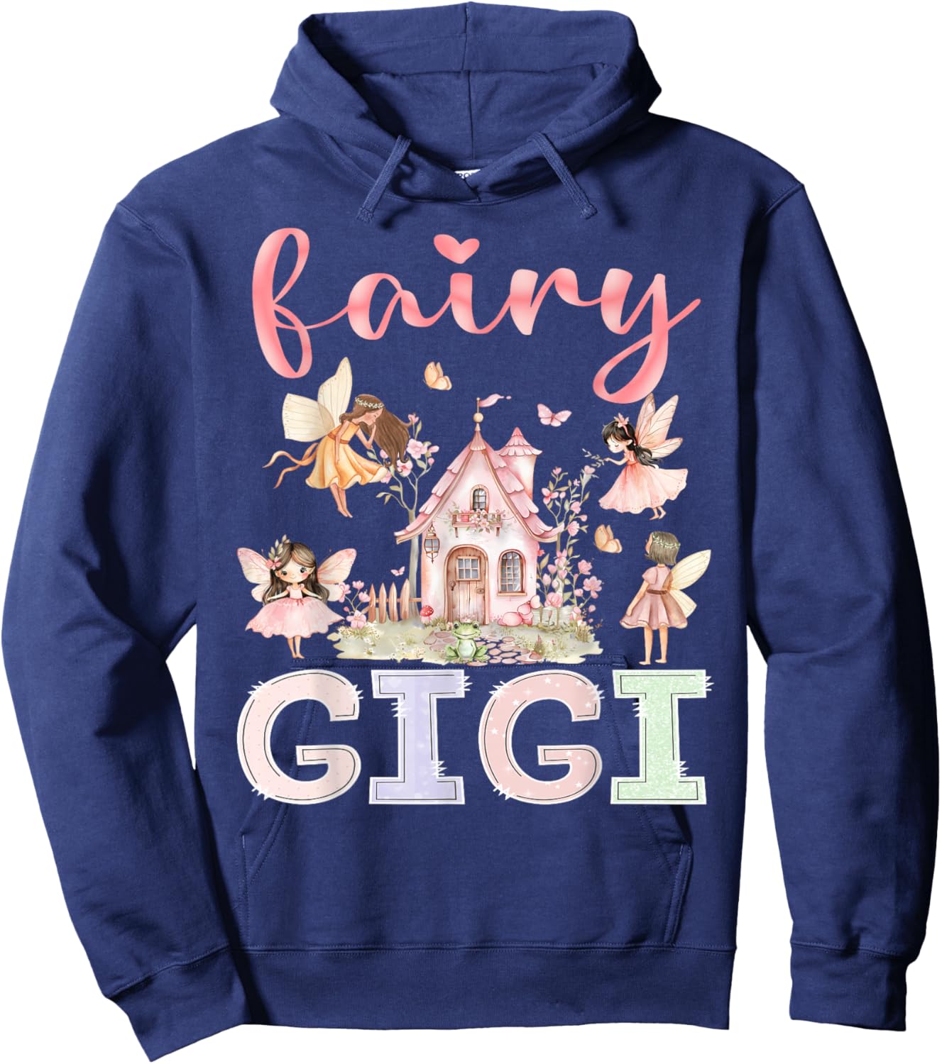 Fairy Gigi Magical Floral Funny Birthday Girl Fairytale Hoodie - Hoodie | Navy