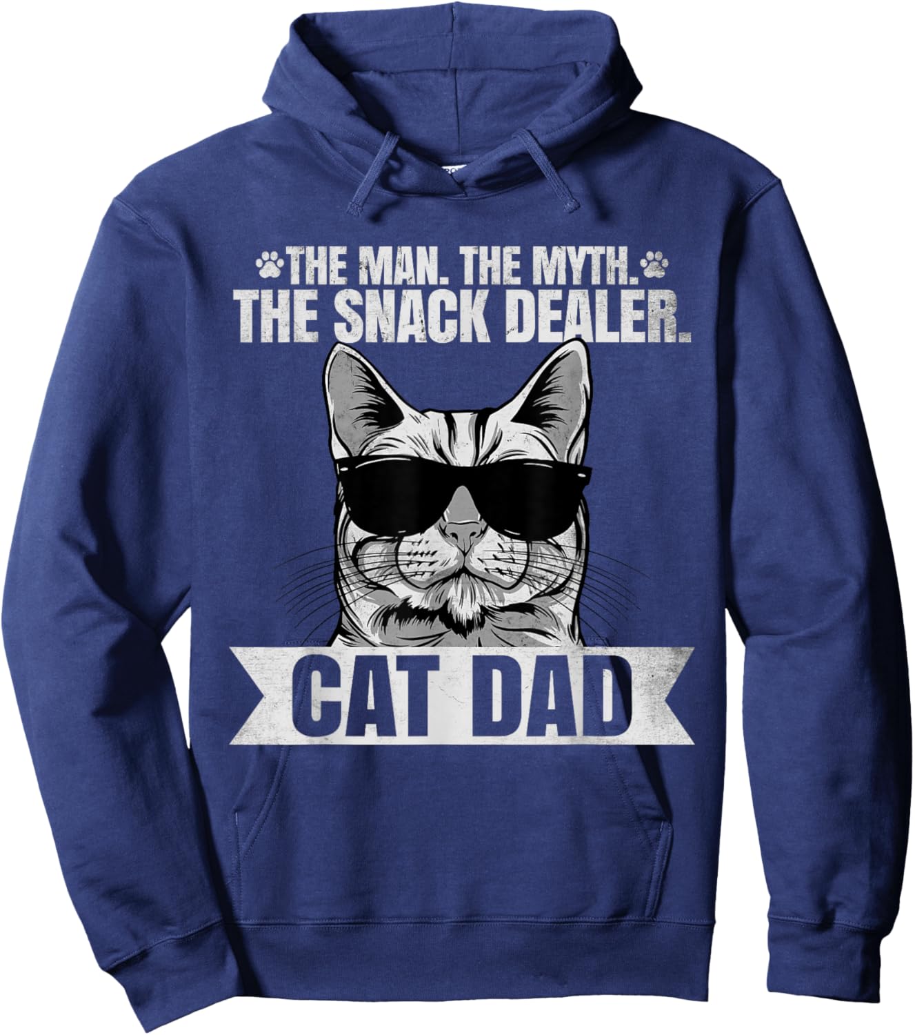 Cat Dad - The Man The Myth The Snack Dealer Cat Lover Hoodie - Hoodie | Navy