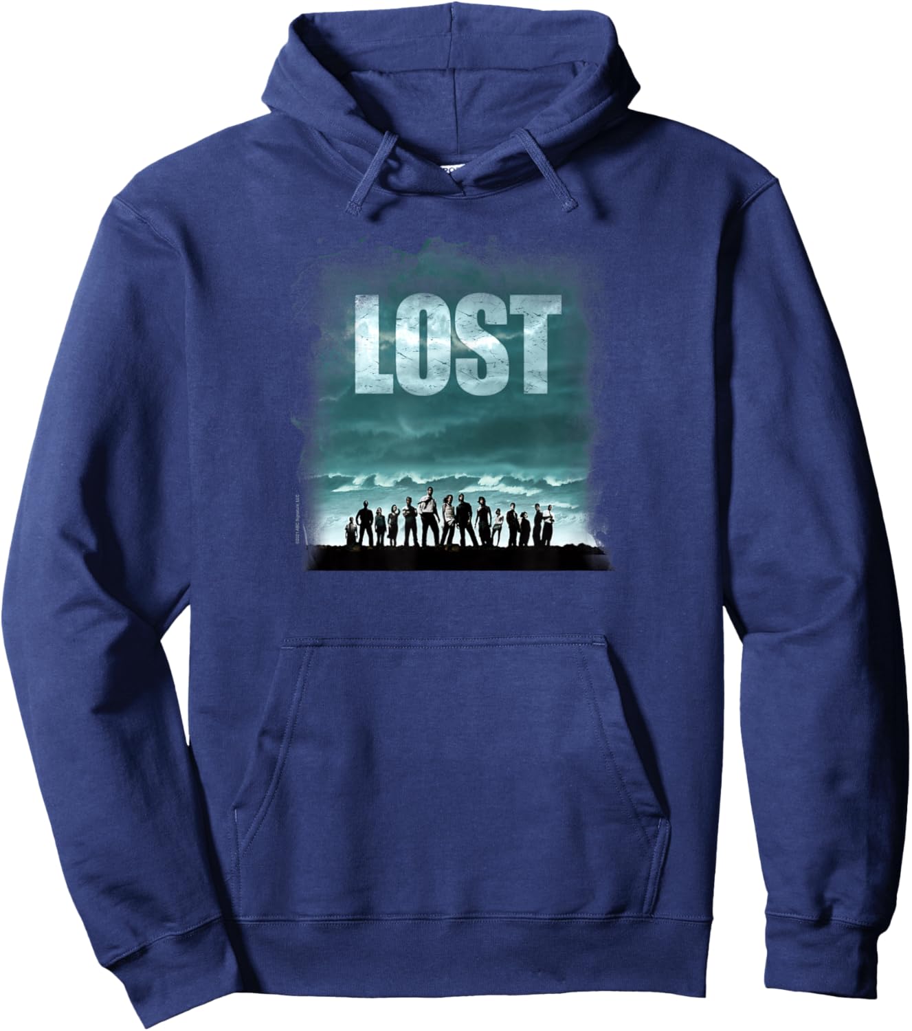 Lost Stormy Sky and Ocean Cast Outlines Poster TV Show Hoodie - Hoodie | Navy