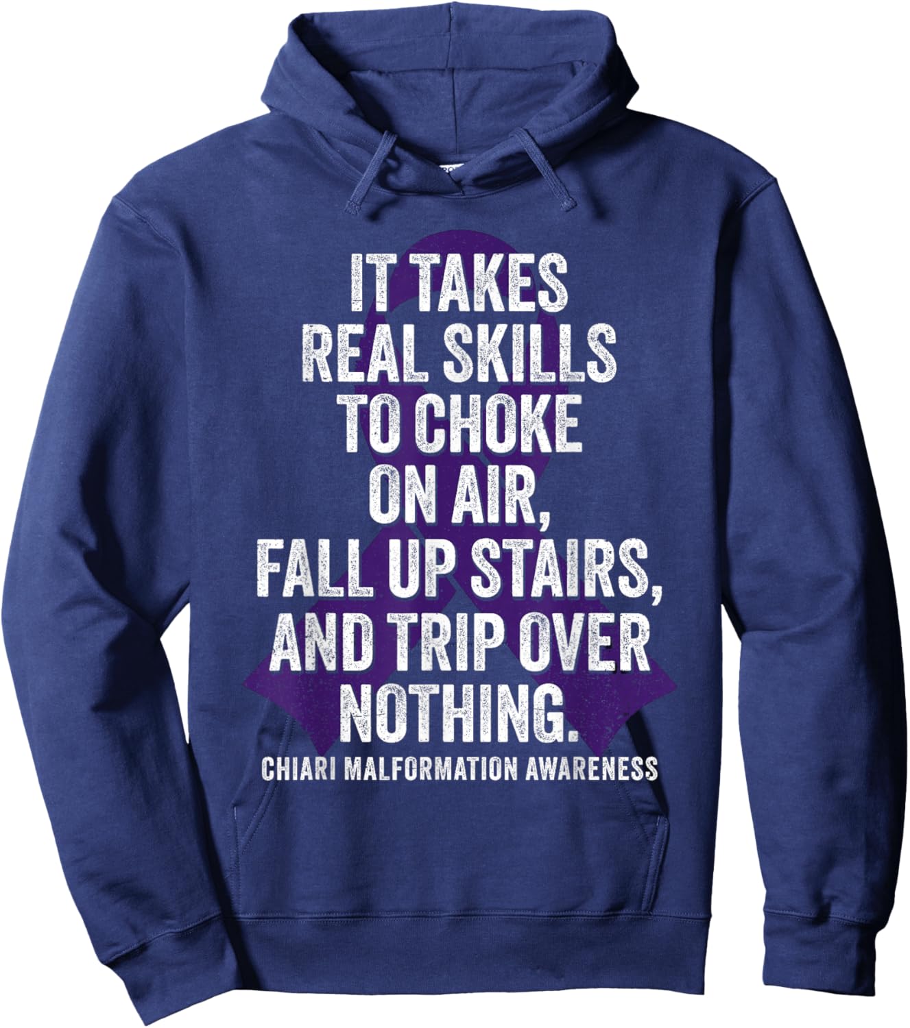 Chiari Malformation Awareness Funny Chiari Warrior Hoodie - Hoodie | Navy